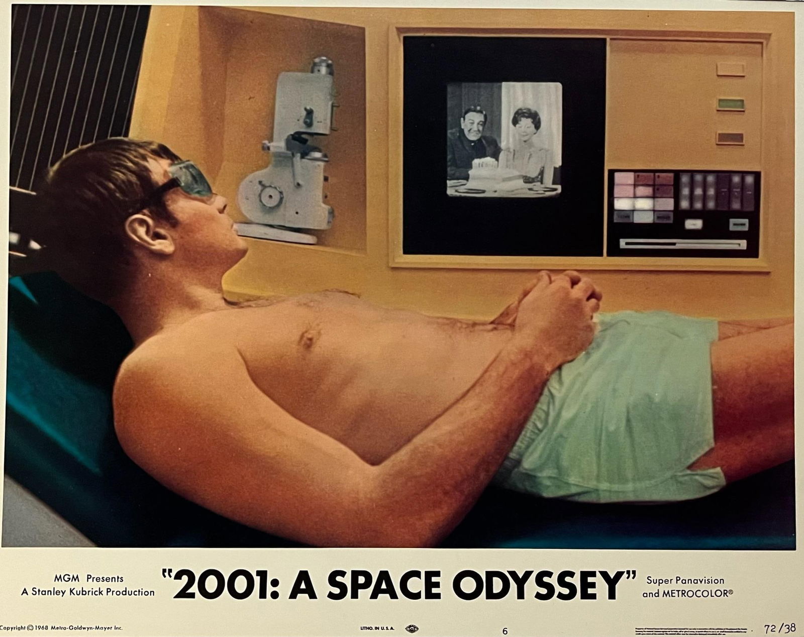 2001: A Space Odyssey - Original 1968 Lobby Card #6: 1968: Title: 2001: A Space Odyssey - Original 1968 Lobby Card #6: 1968 Description: 2001: A Space Odyssey - Original 1968 Lobby Card #6 Vintage 2001: A Space Odyssey Lobby Card: After uncovering a