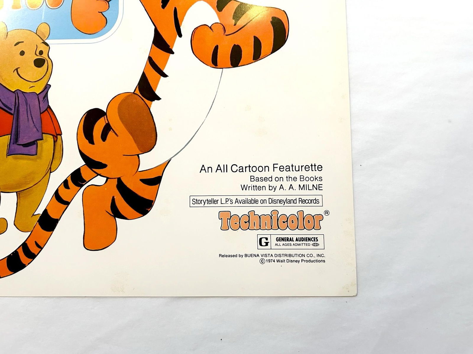 Winnie the Pooh And Tiger Too - Original 1974 Lobby Card: 1974 - 9