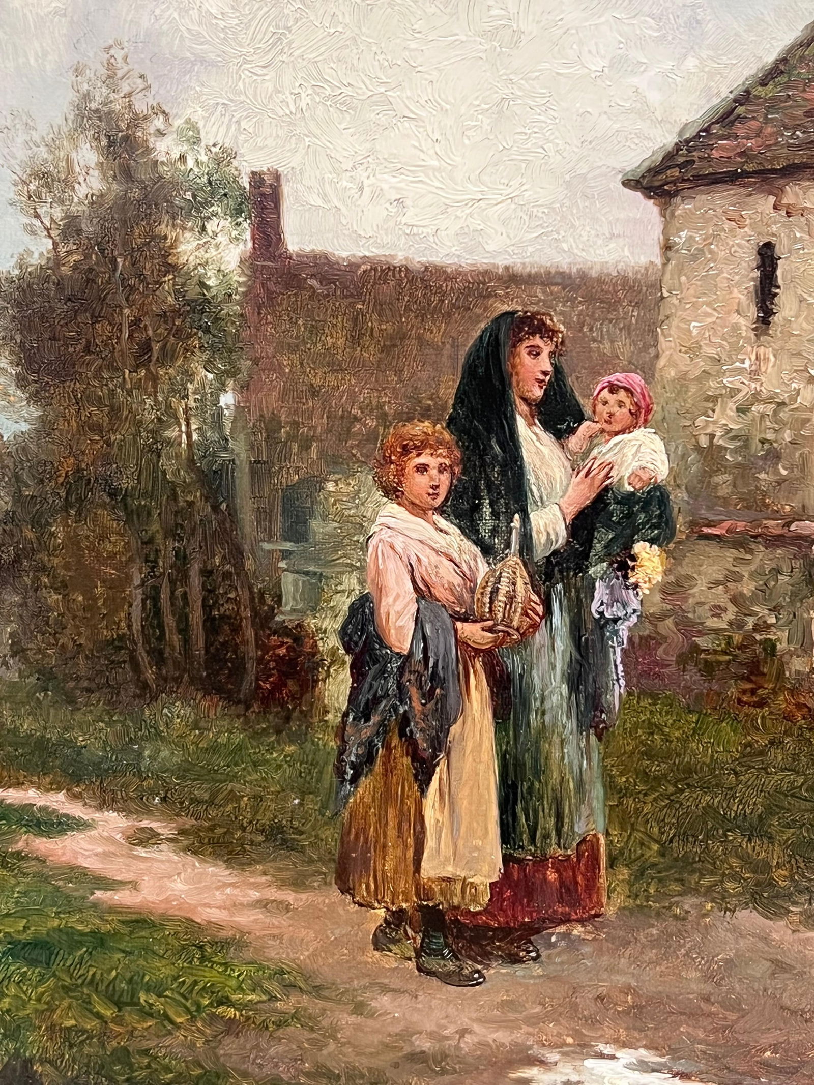 James Walter Gozzard (1888-1950); Fine Victorian British Oil Painting Young Family Walking to Church - 15