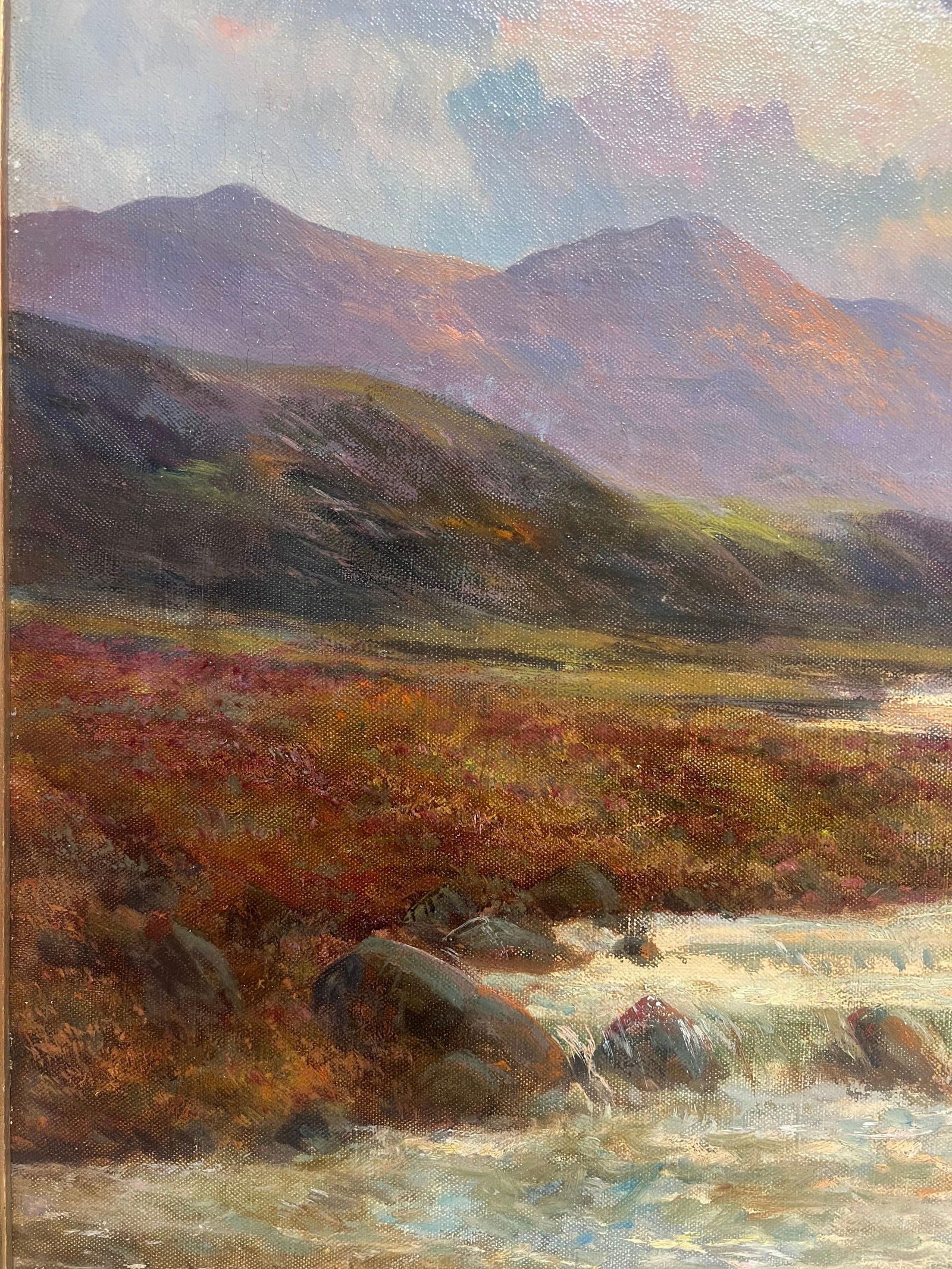 F. E. Jamieson; Antique Oil Scottish Highlands Rapid River Flowing Highlands Glencoe Scotland, - 7