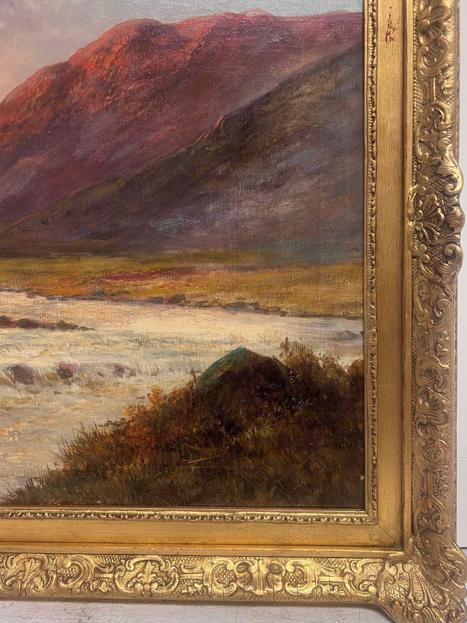 F. E. Jamieson; Antique Oil Scottish Highlands Rapid River Flowing Highlands Glencoe Scotland, - 10