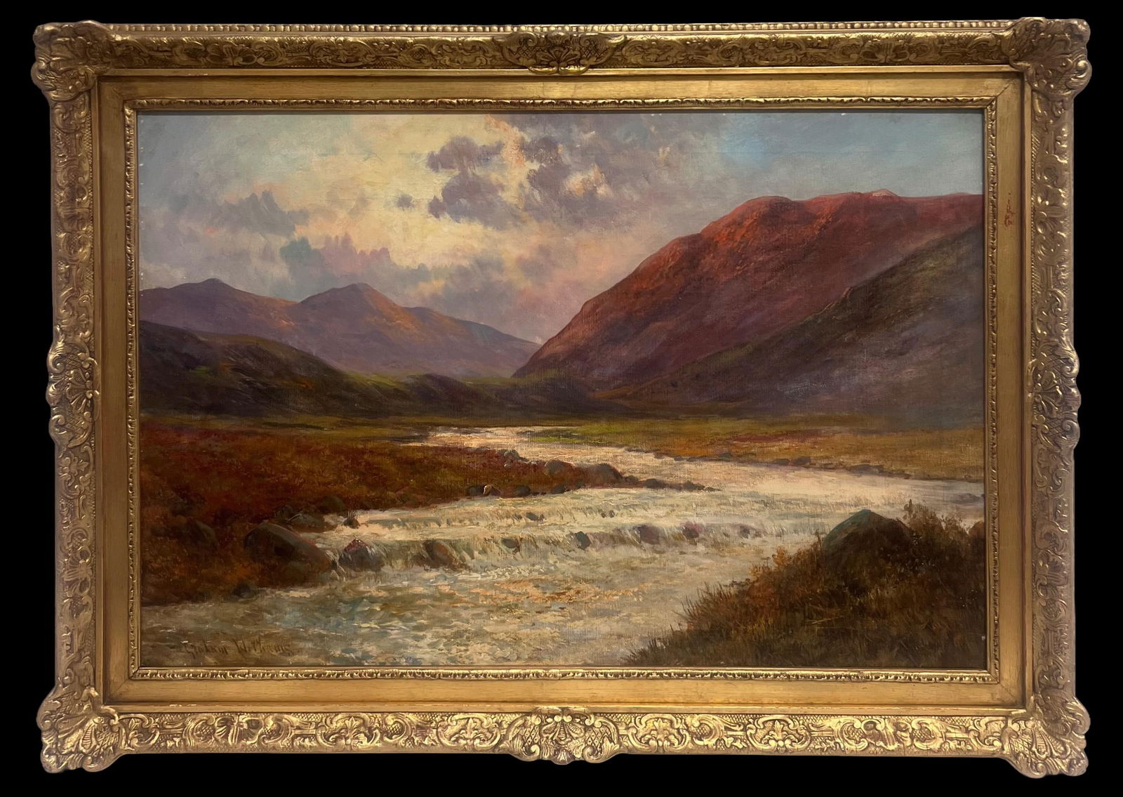 F. E. Jamieson; Antique Oil Scottish Highlands Rapid River Flowing Highlands Glencoe Scotland, (1 of 15)