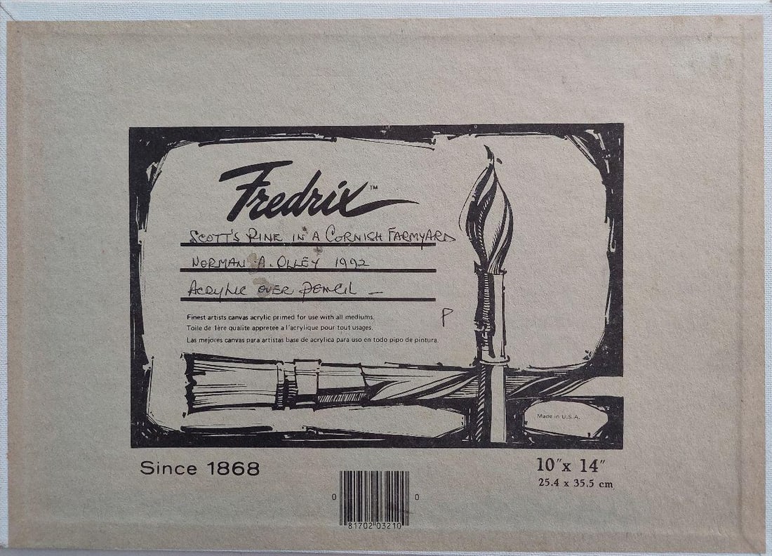 English School; Traditional English Painting Scots Pine and Chickens in a Cornish Farmyard, 20th - 6