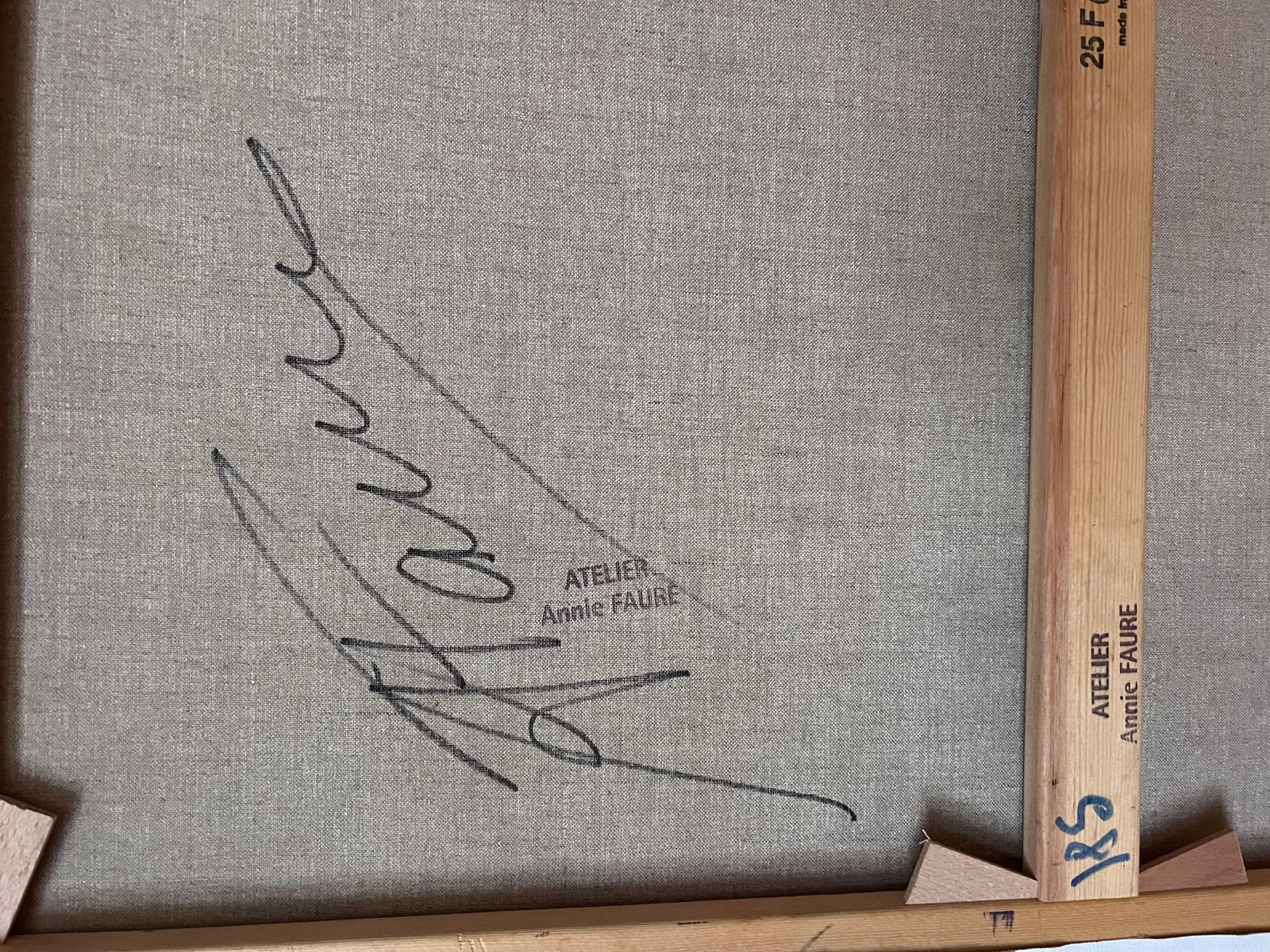 Annie Faure; Purple and Orange Gladiolus Bouquet Still Life 20th Century French Oil Painting - 15