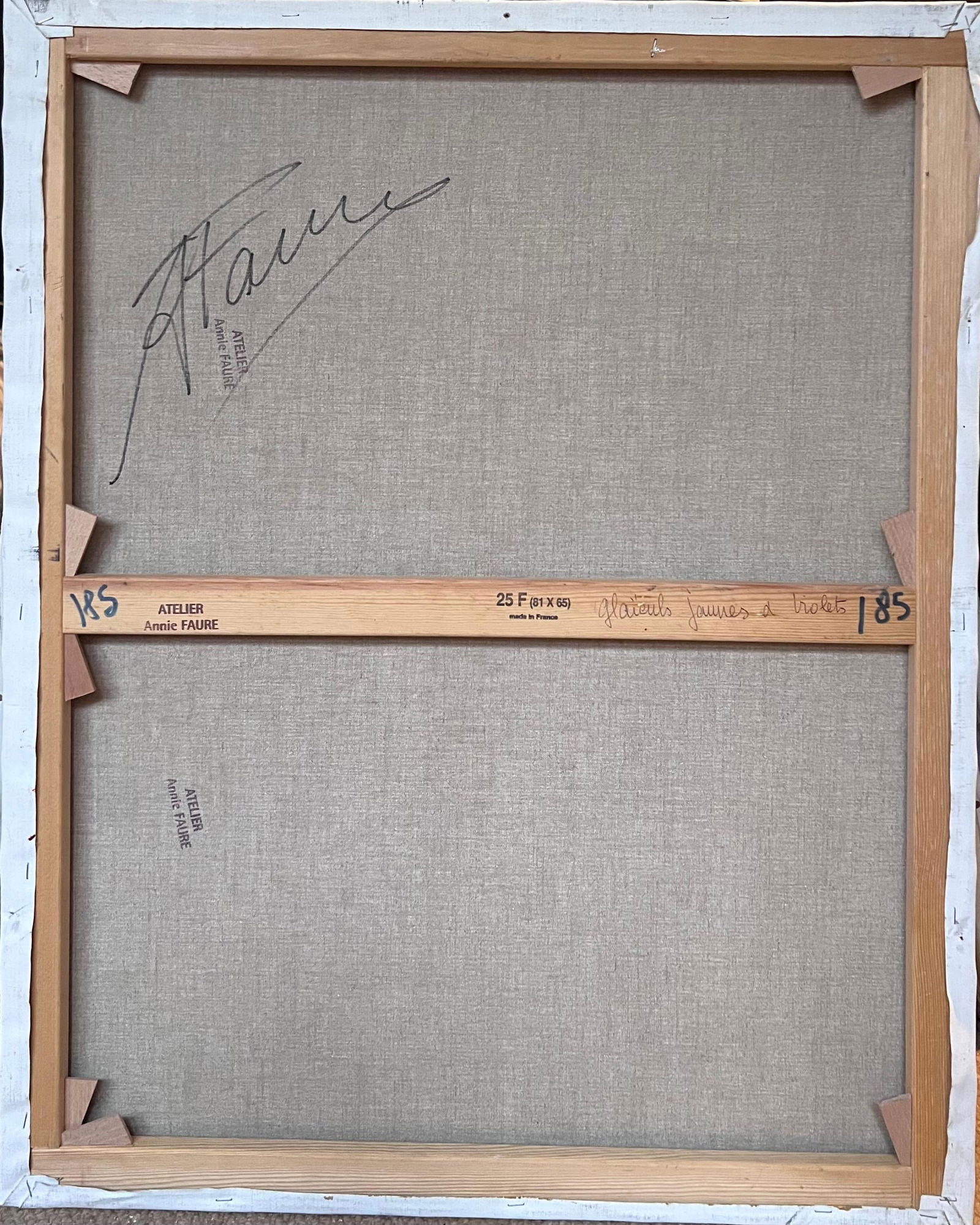 Annie Faure; Purple and Orange Gladiolus Bouquet Still Life 20th Century French Oil Painting - 3