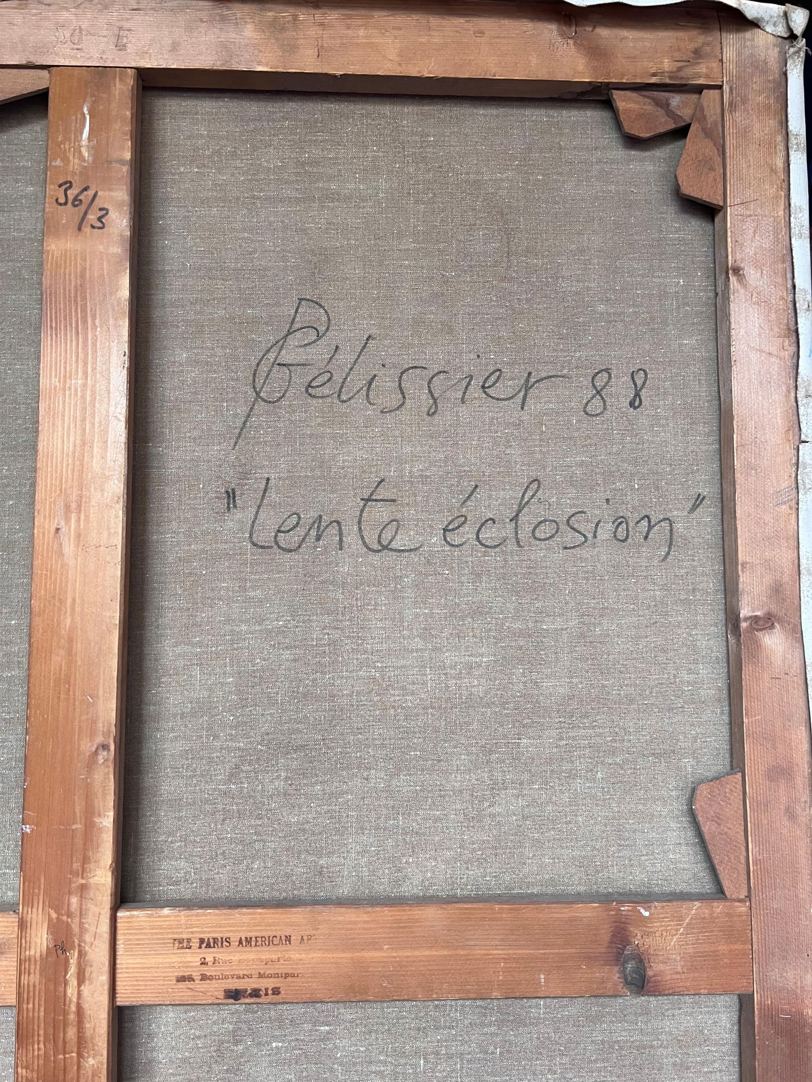 Gilbert Pelissier; Pastel Purple and Yellow Abstract with Quirky Lines French Century Painting, 87 - 4