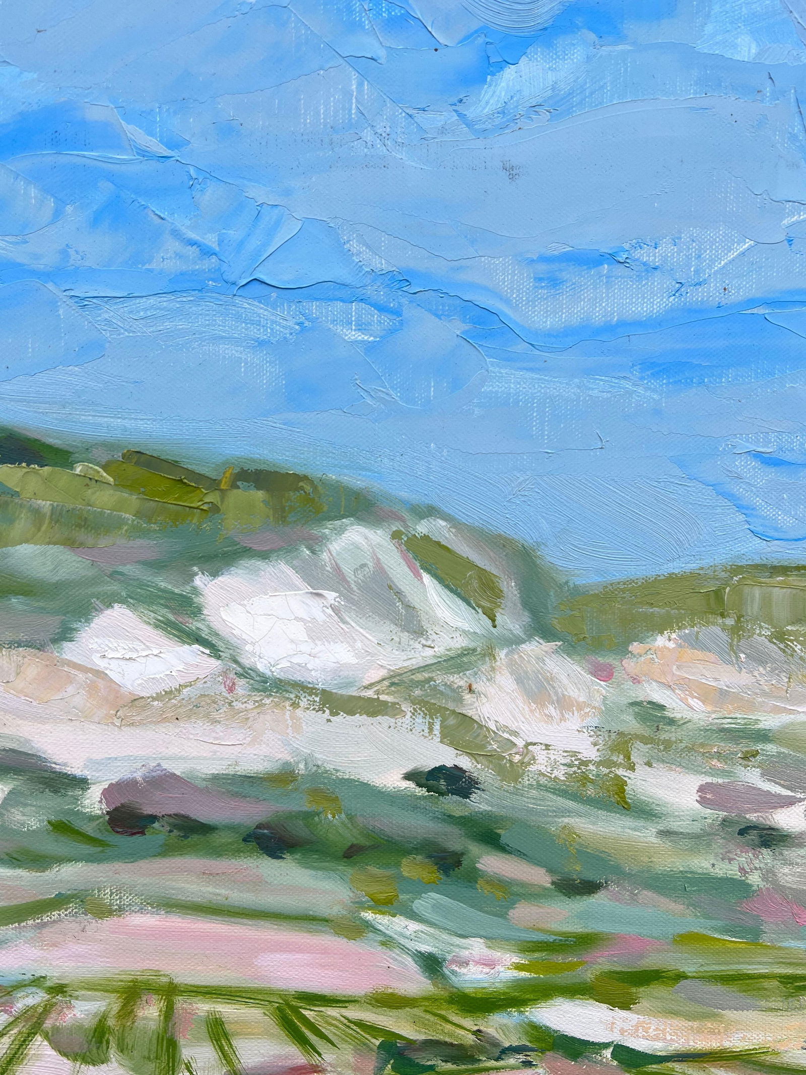 Spanish artist; Contemporary Spanish Oil Vibrant Fields Under Vast Sky Impressionist Landscape, 1996 - 6