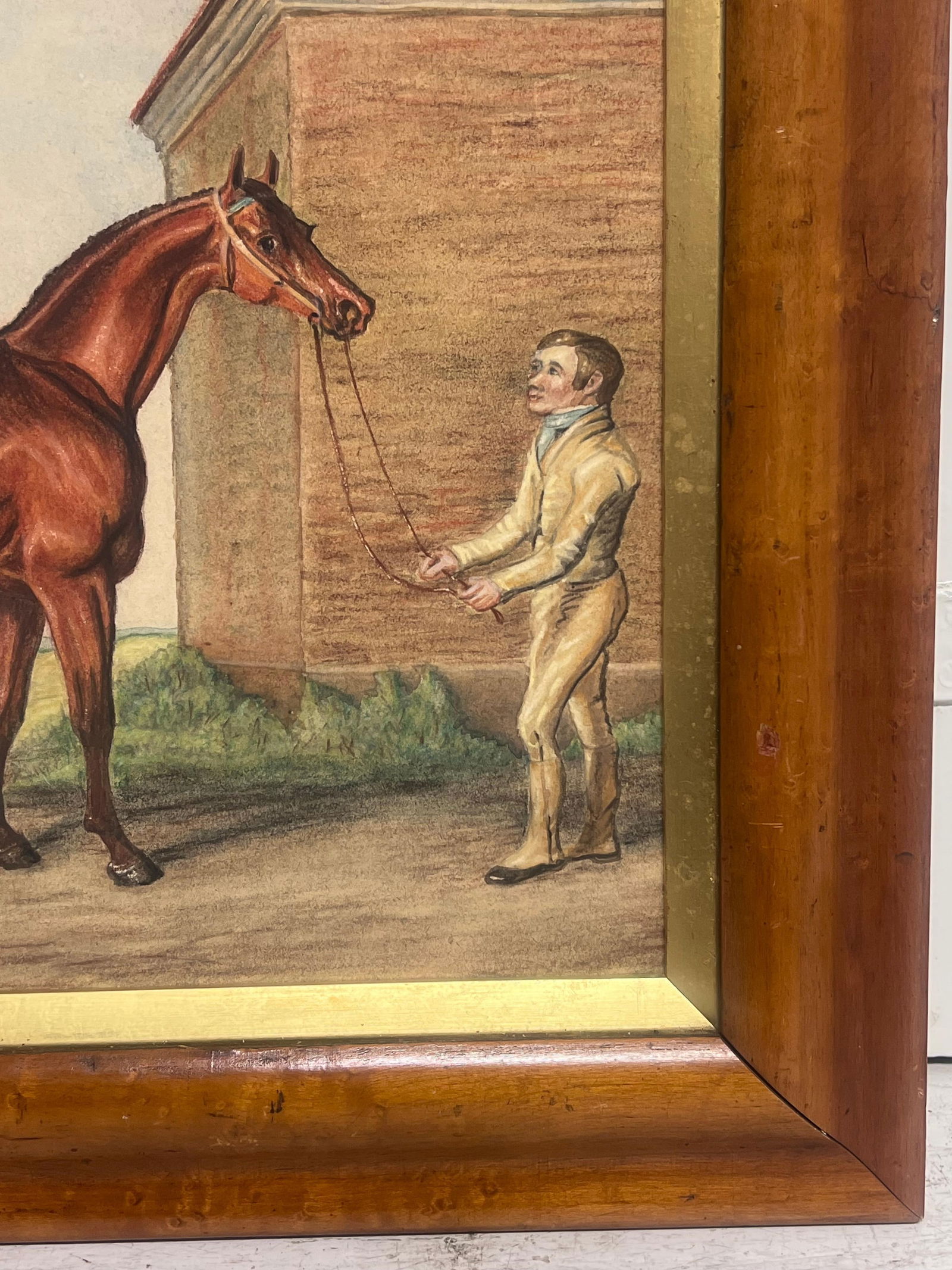 British Sporting Art; Fine 1820's British Sporting Art Painting Racehorse Owner, Horse & Groom, - 2