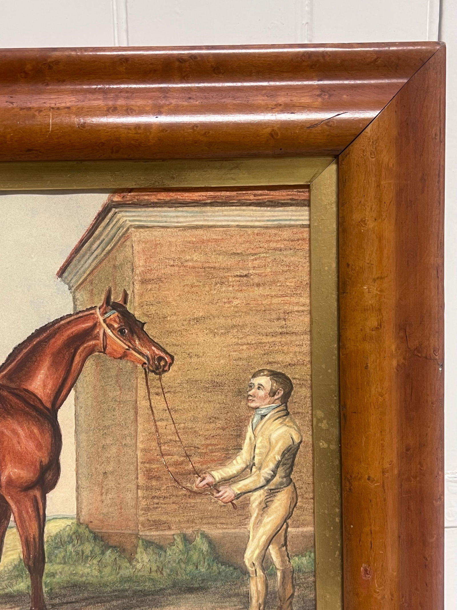 British Sporting Art; Fine 1820's British Sporting Art Painting Racehorse Owner, Horse & Groom, - 6