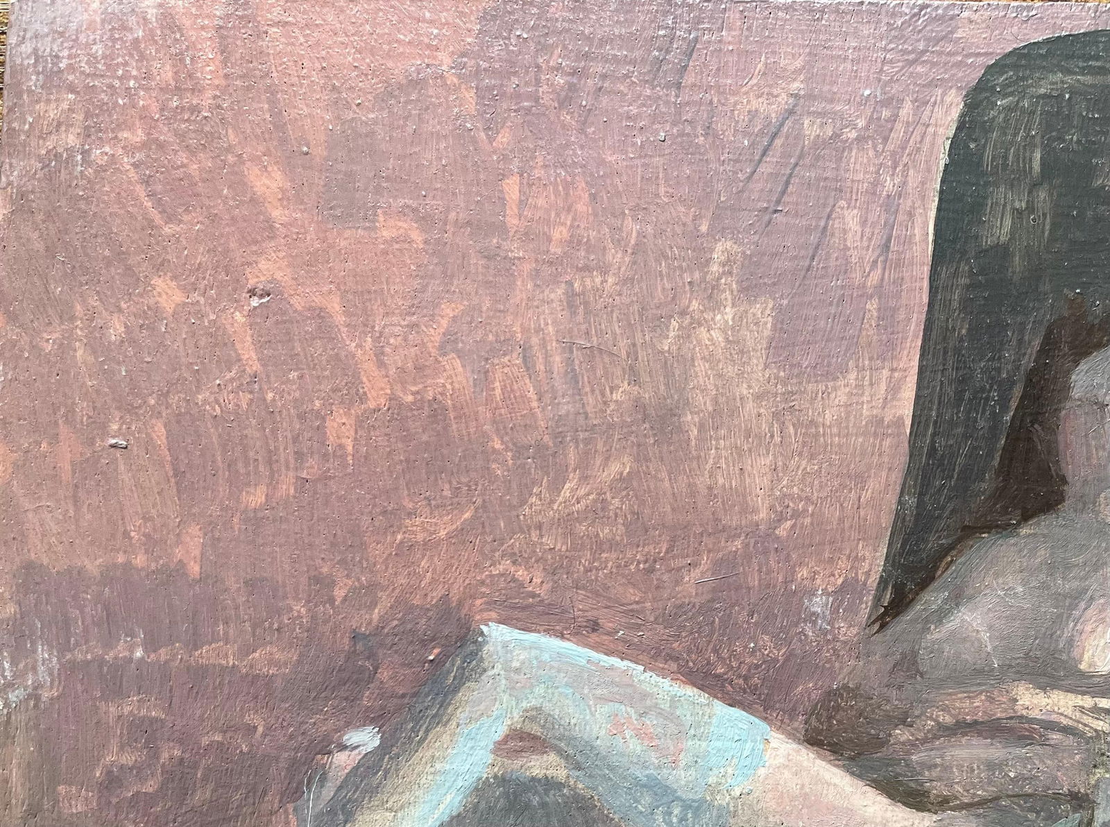 Bernadette Kelly; Modernist French Oil Painting Reclining Figure Woman Blue Stockings and Shoes - 5