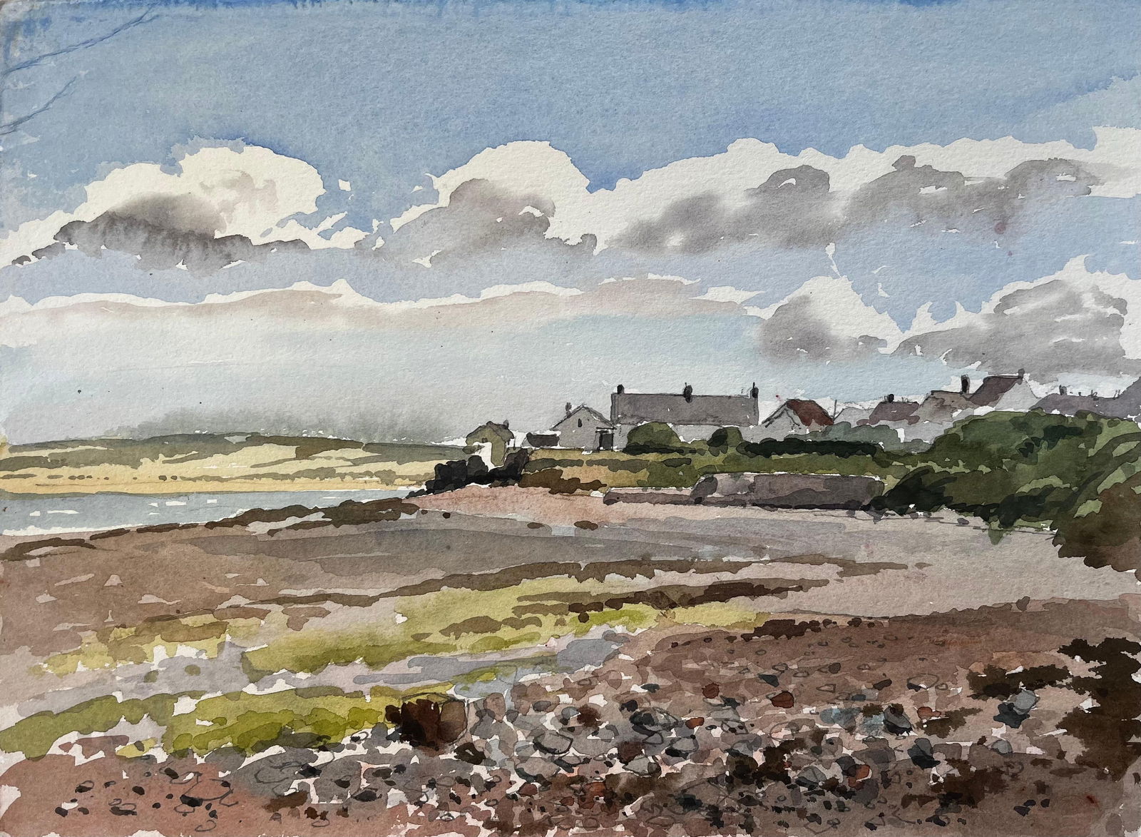 Anthony Herbert; 1987 Watercolour of Appledore North Devon Estuary with Cottages and Shoreline, 1987 (1 of 14)