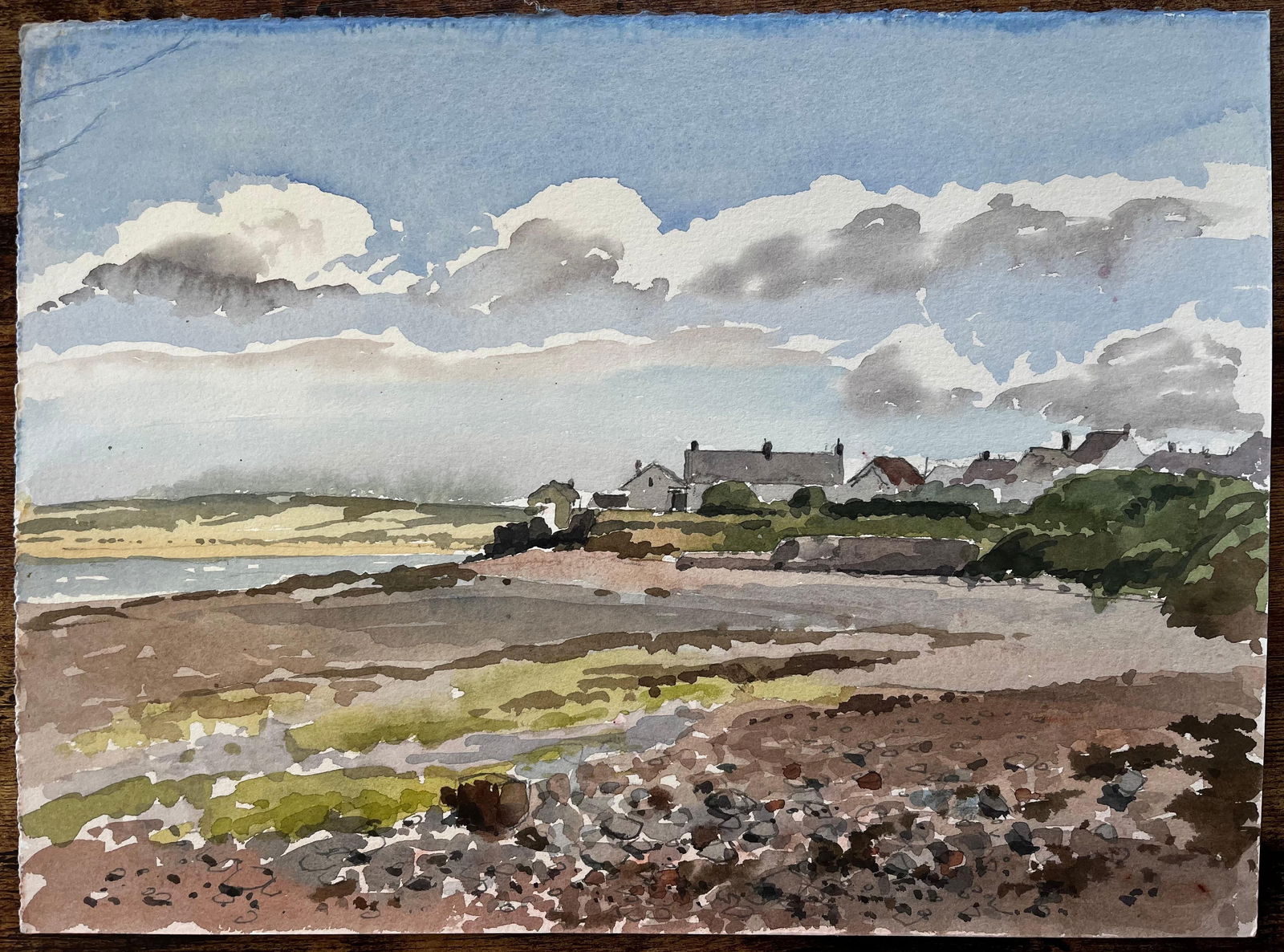 Anthony Herbert; 1987 Watercolour of Appledore North Devon Estuary with Cottages and Shoreline, 1987 - 5