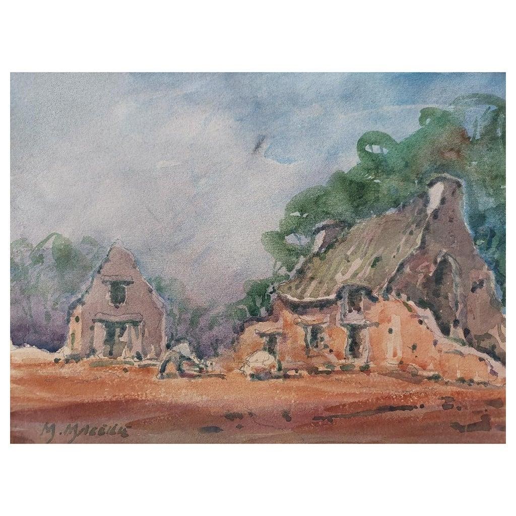 French Modernist Cubist Painting Village Work, 20th Century - 4