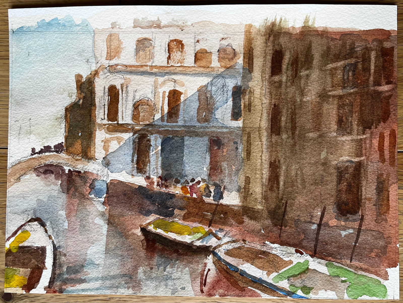 Anthony Herbert; Venice Canal Scene with Gondolas Signed Watercolour by Tony Herbert - 13