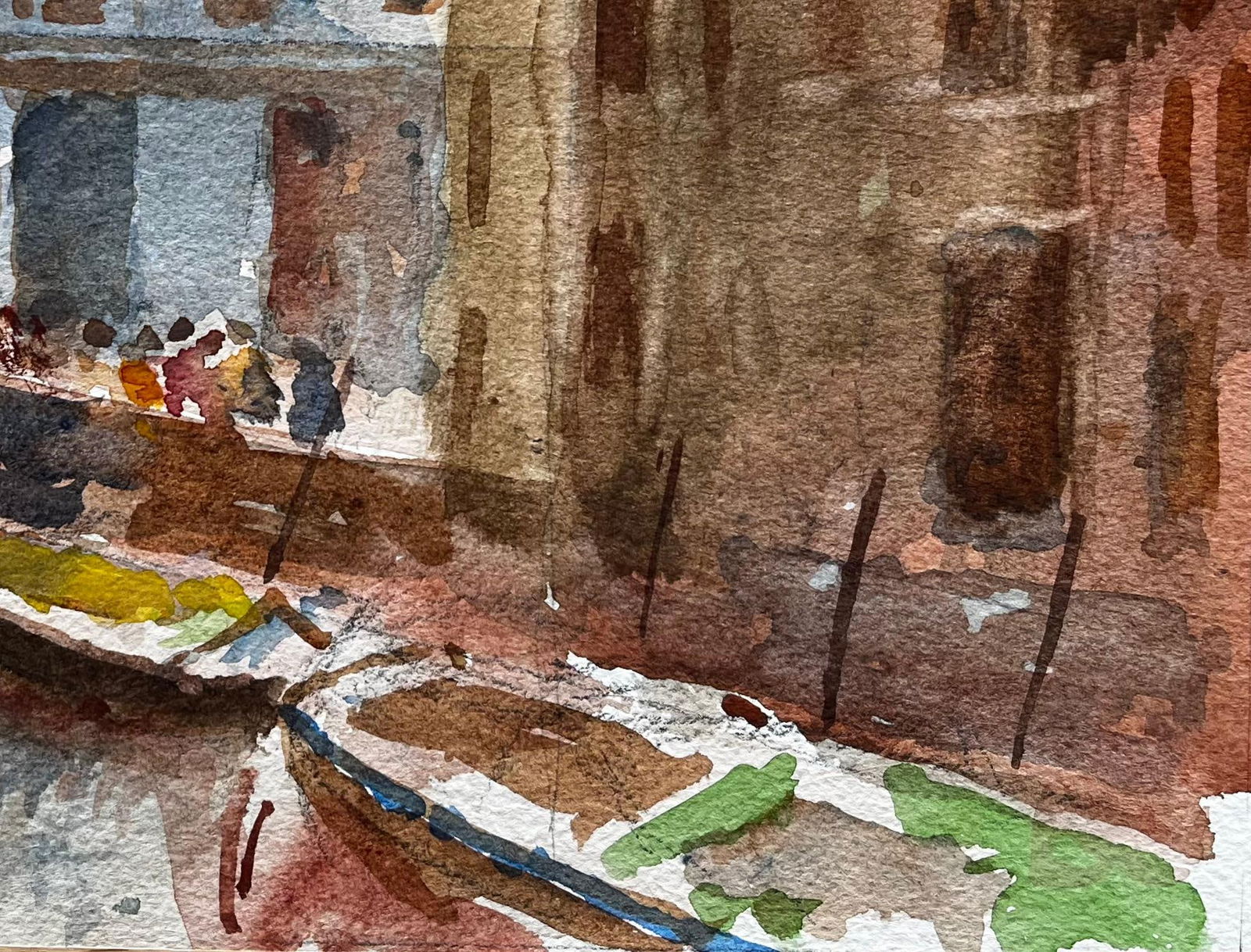 Anthony Herbert; Venice Canal Scene with Gondolas Signed Watercolour by Tony Herbert - 16