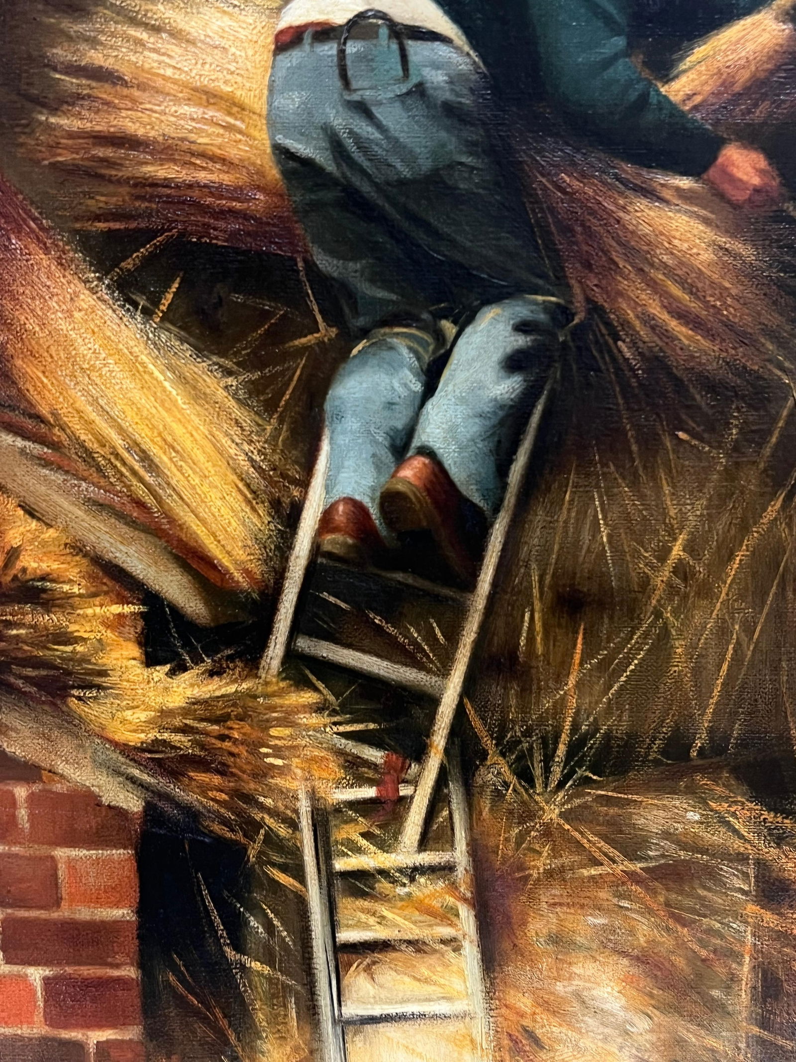 John Edwards; The Thatcher Traditional English Rural Crafts Oil Painting Portrait Straw Roofer - 6