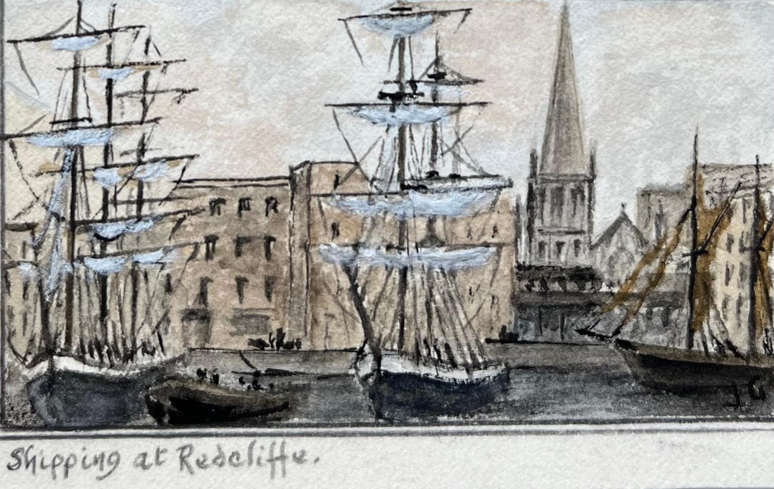 Jack Grunwell; Historic Miniature Watercolor of Clifton Suspension Bridge and Redcliffe Bristol - 5