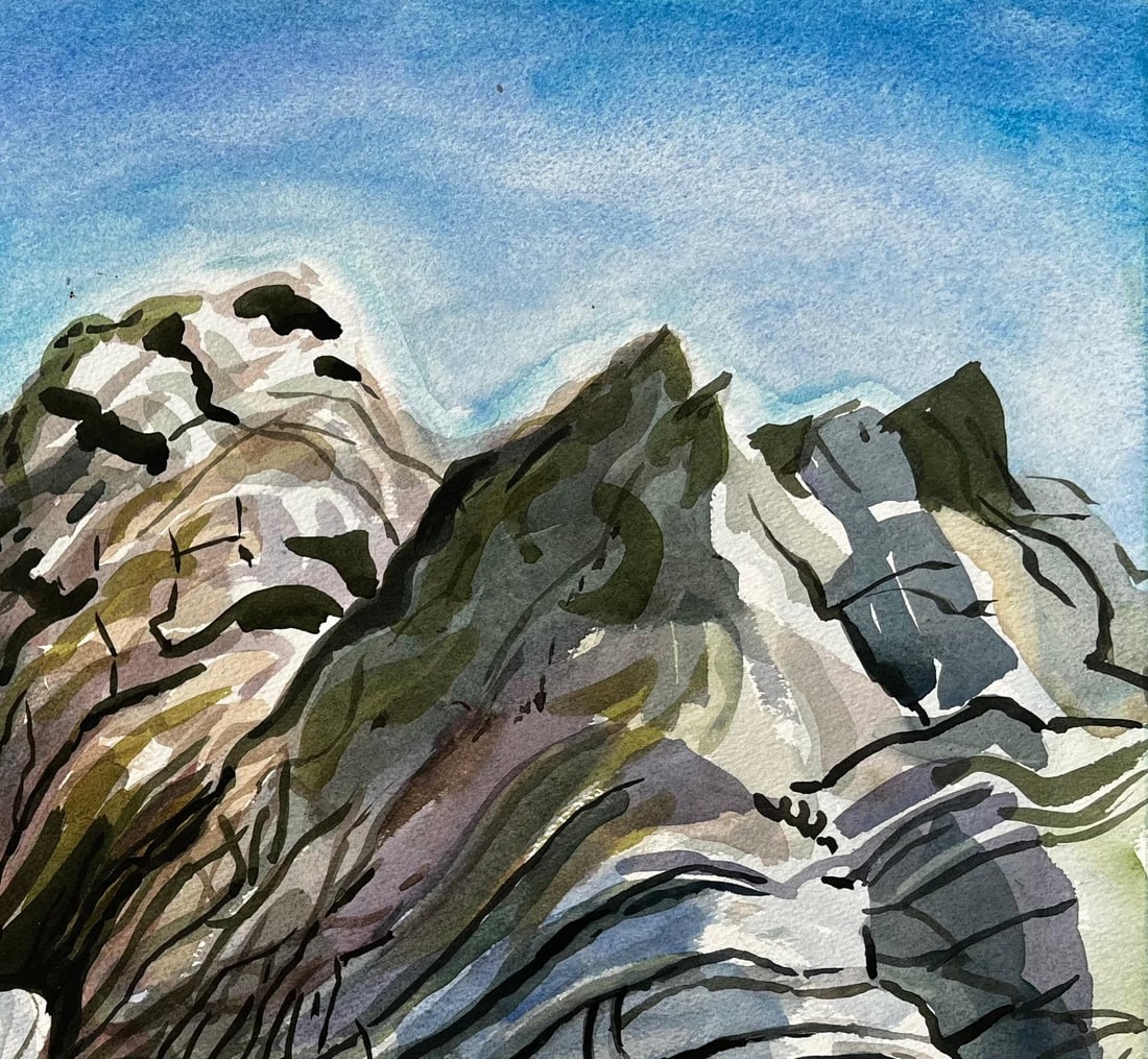 John Steane (b.1931); Dorset Coast Abstract Rock Formations with Pebble Beach 1990 Signed - 7