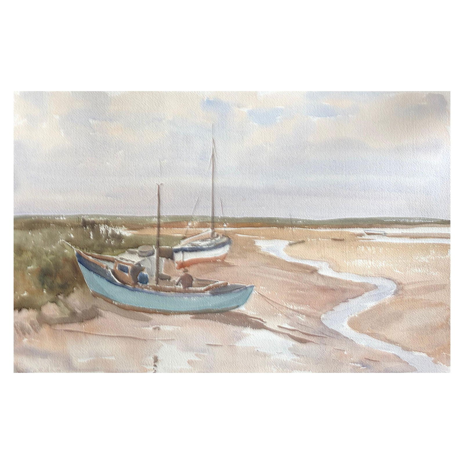 Brancaster Norfolk Original British Watercolour Painting, circa 1988 - 7