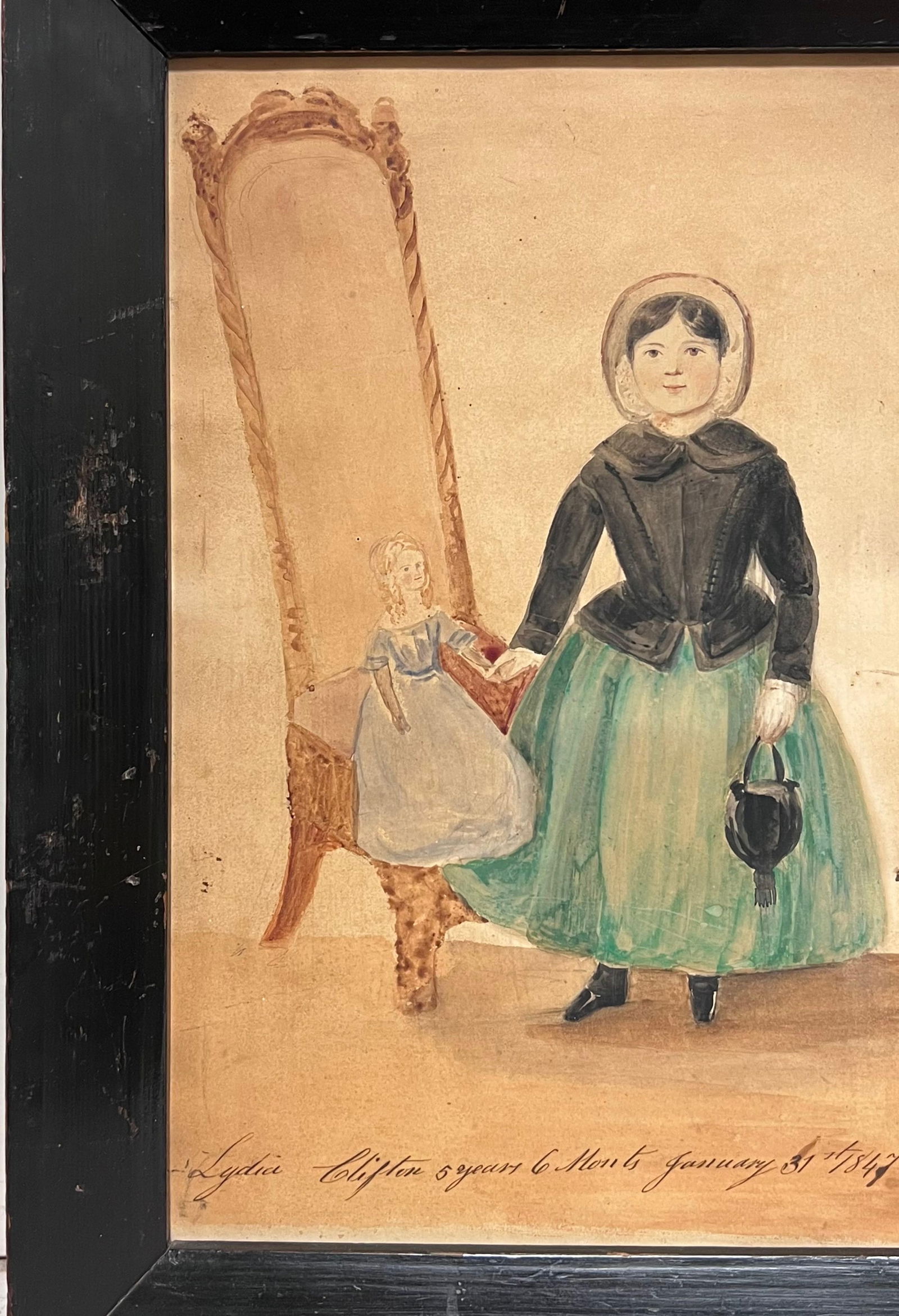 19th Century English School; Portrait of Lydia Clifton, aged 5 years, 6 months Dated January 31st - 8