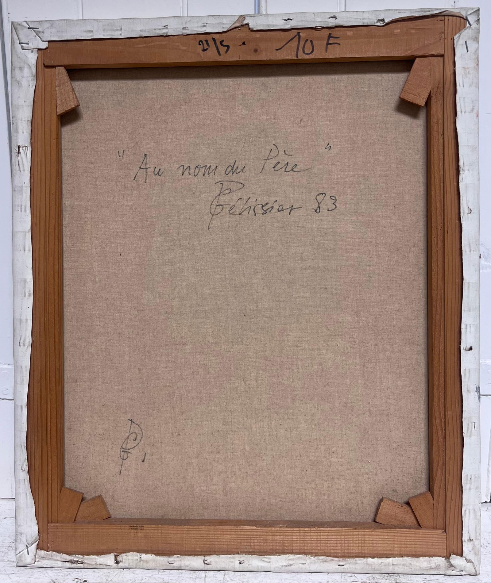 Gilbert Pelissier; Portrait of Light and Shadow Figure Abstract French 20th Century Painting, 1986 - 11