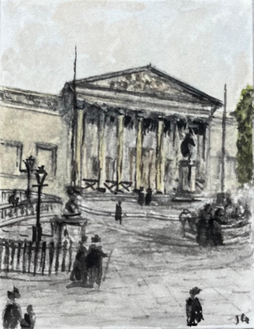 Jack Grunwell; Miniature Watercolor of Victoria Rooms University of Bristol Department of Music (1 of 6)