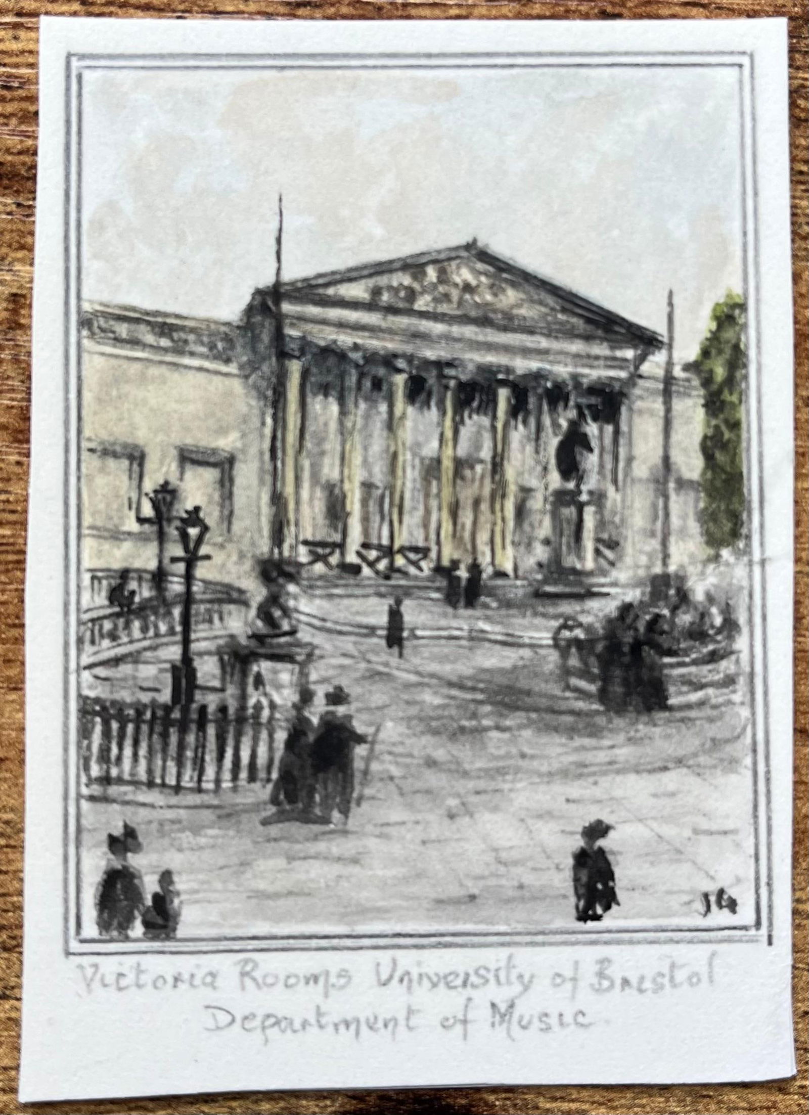 Jack Grunwell; Miniature Watercolor of Victoria Rooms University of Bristol Department of Music - 3