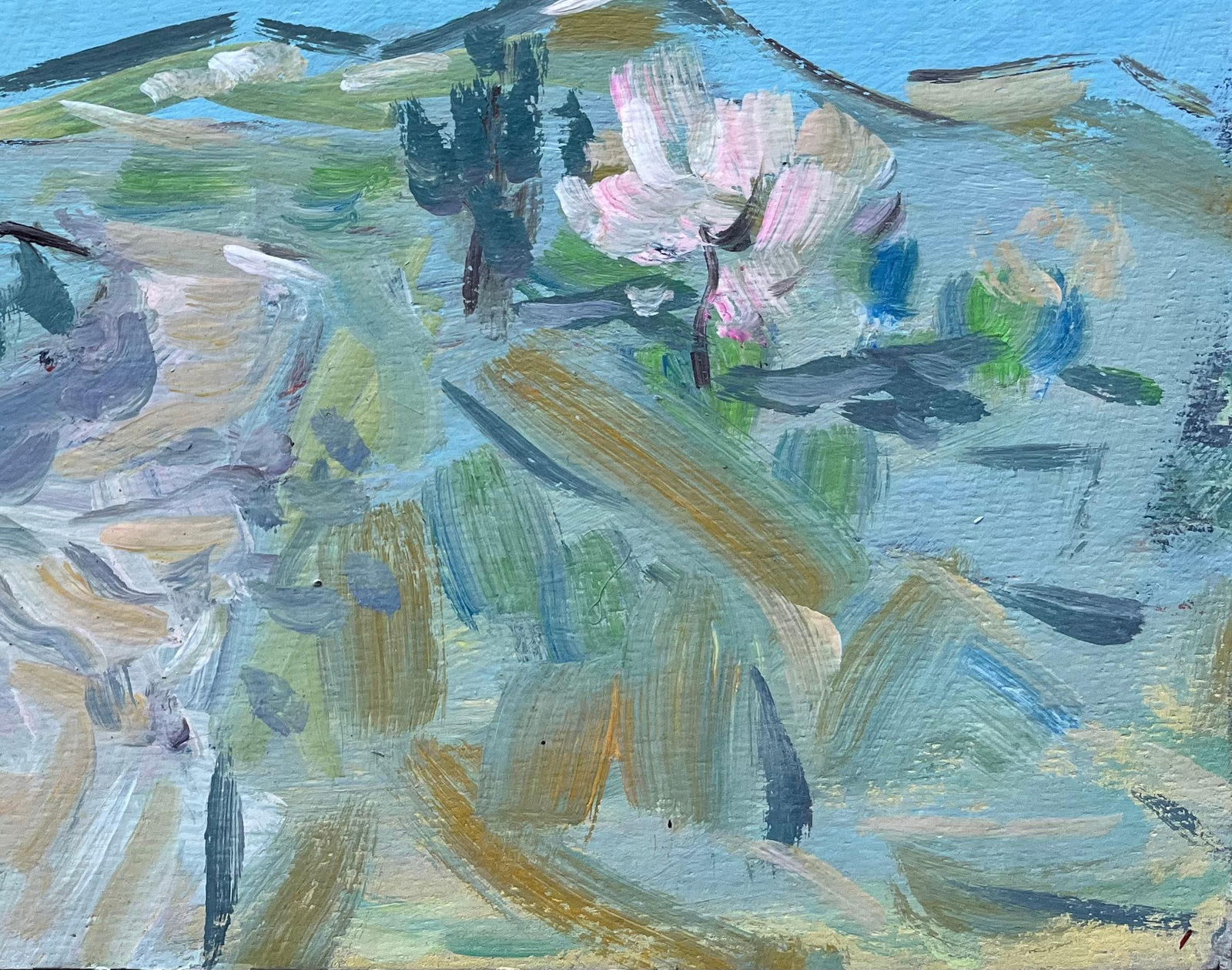 Fanch Lel; French Post-Impressionist Landscape with Blossoming Trees and Hillside Path - 16