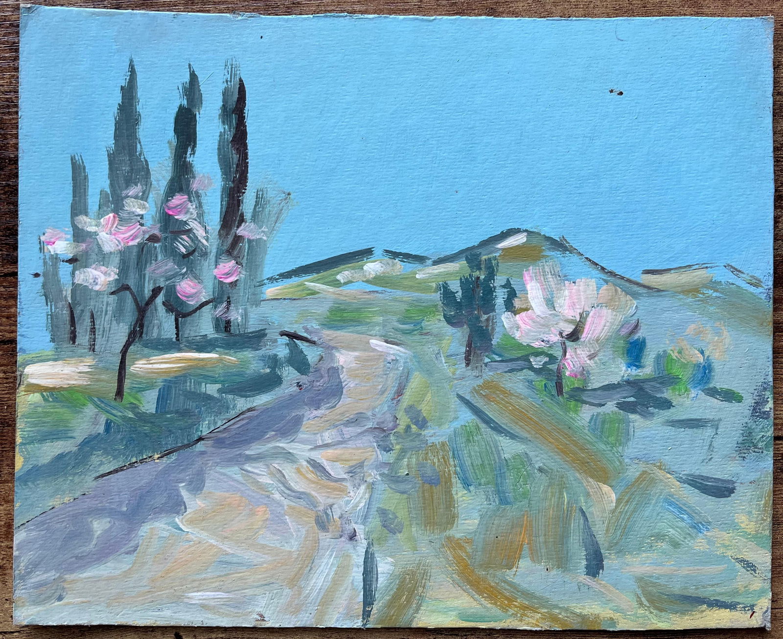 Fanch Lel; French Post-Impressionist Landscape with Blossoming Trees and Hillside Path - 9