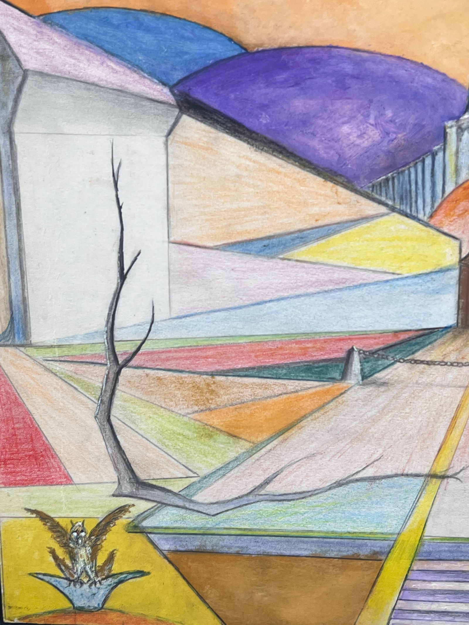 Jean Fourie; Abstract Gates Leading to a Mythical Kingdom Landscape Painting - 14