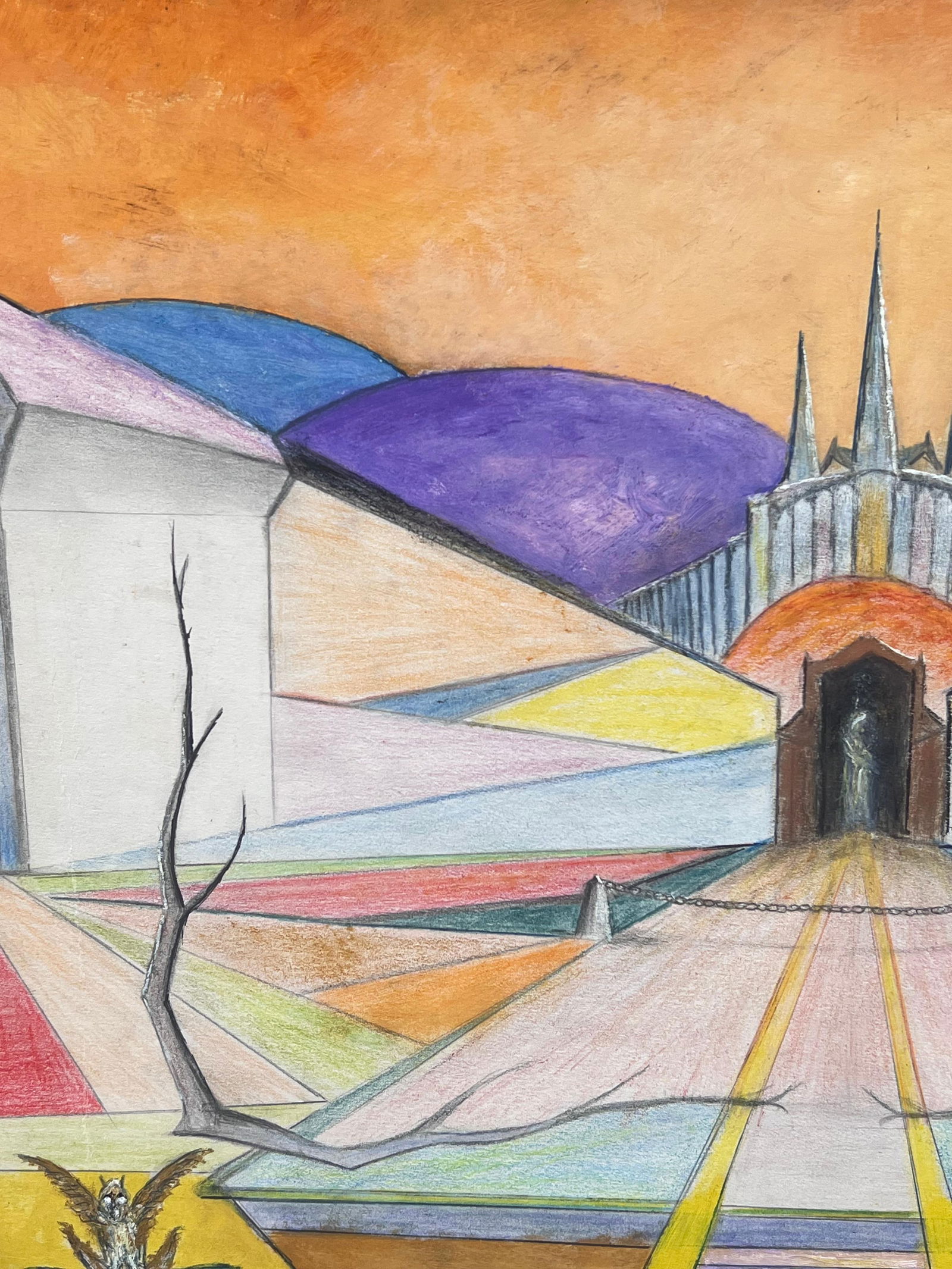 Jean Fourie; Abstract Gates Leading to a Mythical Kingdom Landscape Painting - 2