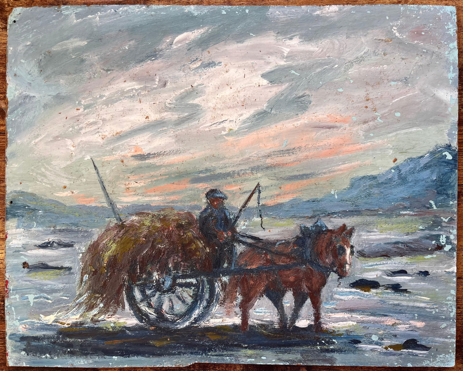 Fanch Lel; Impressionist French Rural Scene with Horse and Cart at Sunset - 5