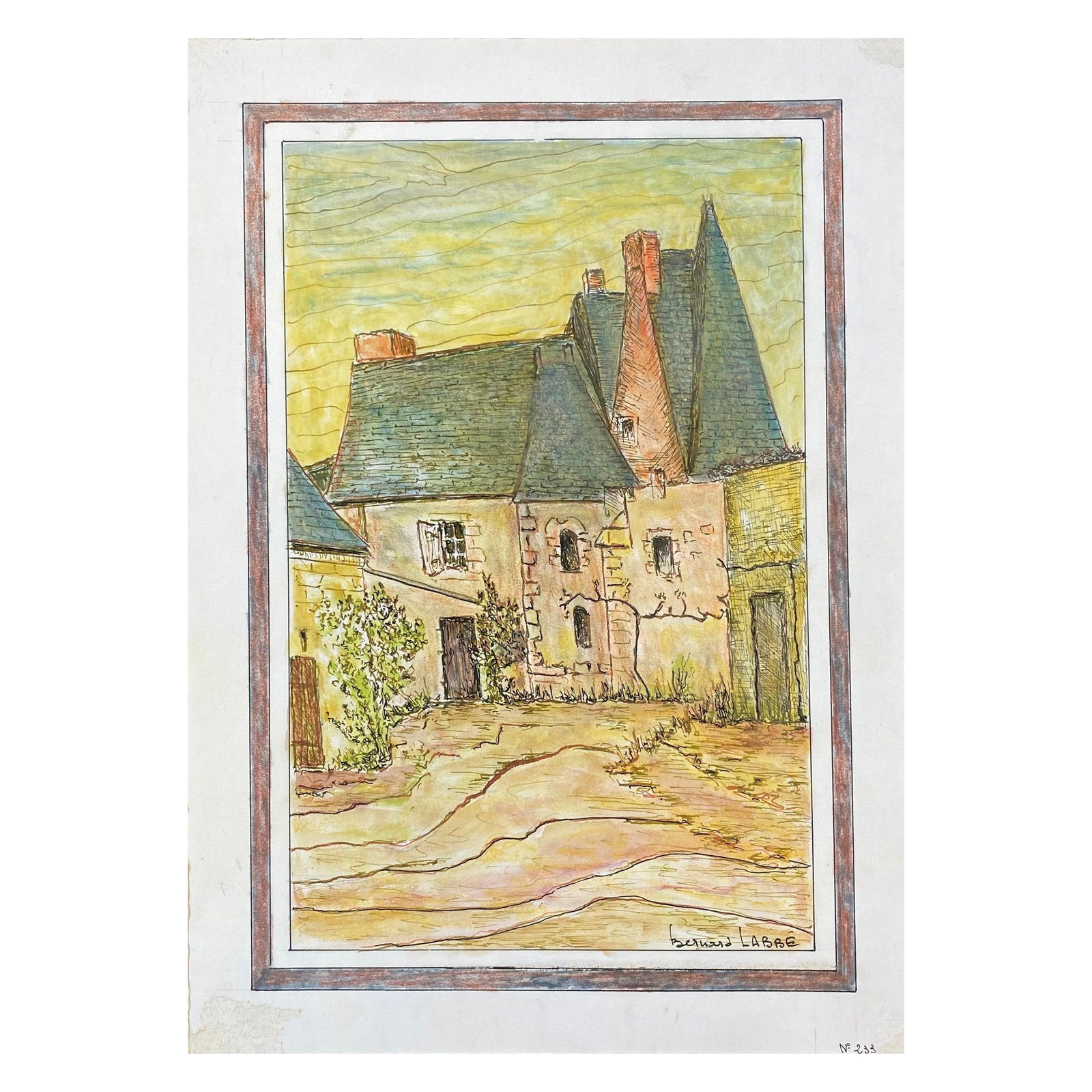 1950's French Modernist/ Cubist Painting Signed, Vintage French Building, 1950 (1 of 14)
