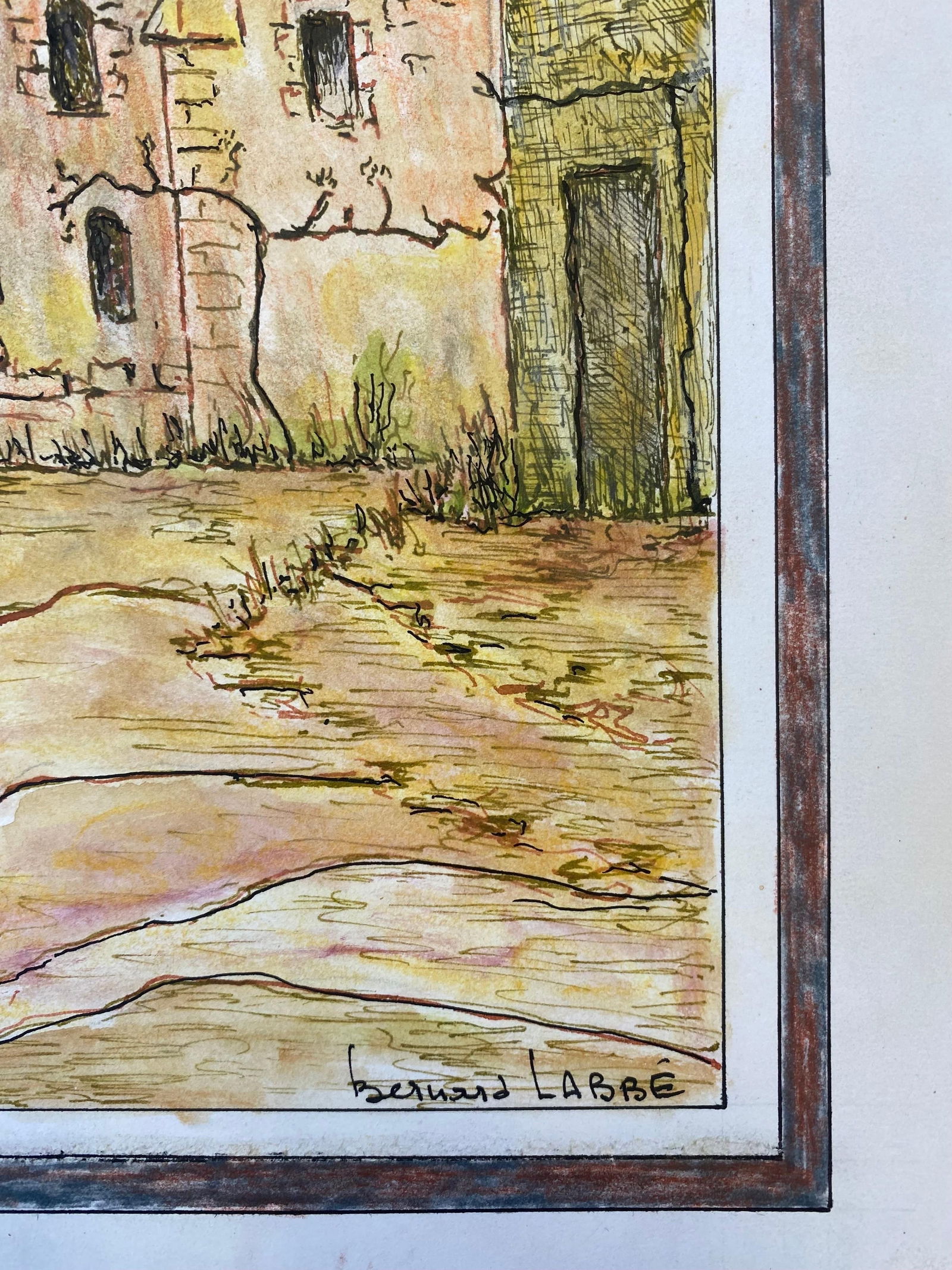 1950's French Modernist/ Cubist Painting Signed, Vintage French Building, 1950 - 14