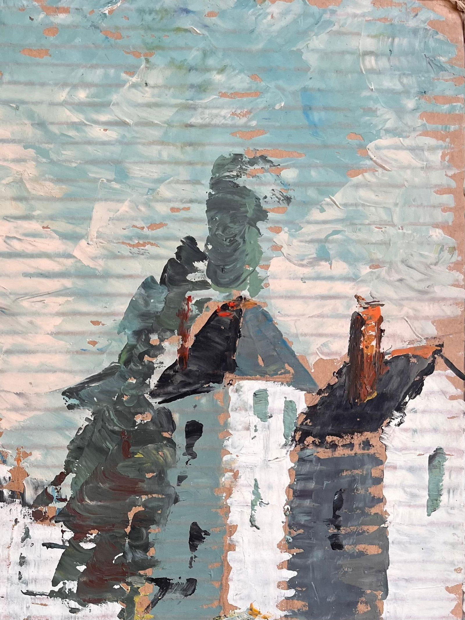 Fanch Lel; Impressionist River Bridge Scene with Reflections and White Buildings in France - 8