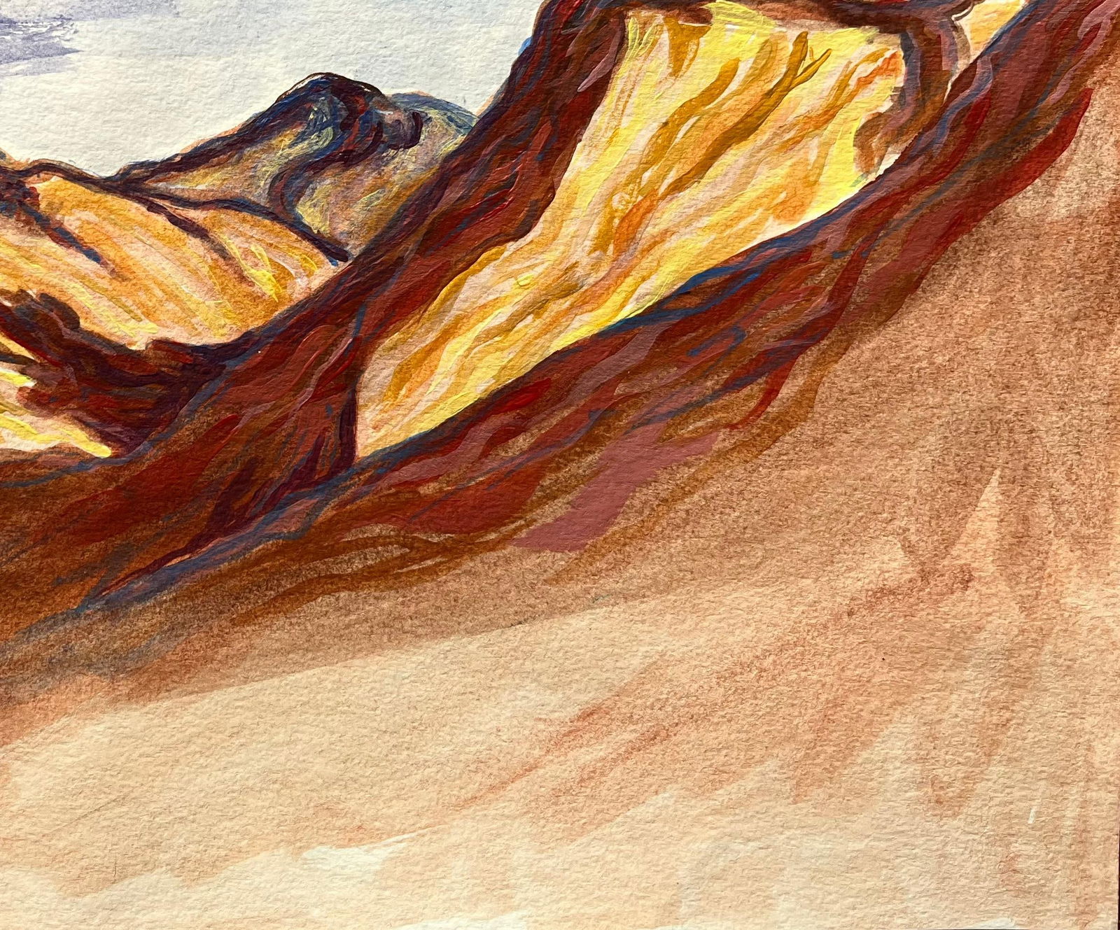 Minty Ramsey; Expressive Watercolor Painting of Atlas Mountains Under Moody Sky, 2024 - 18