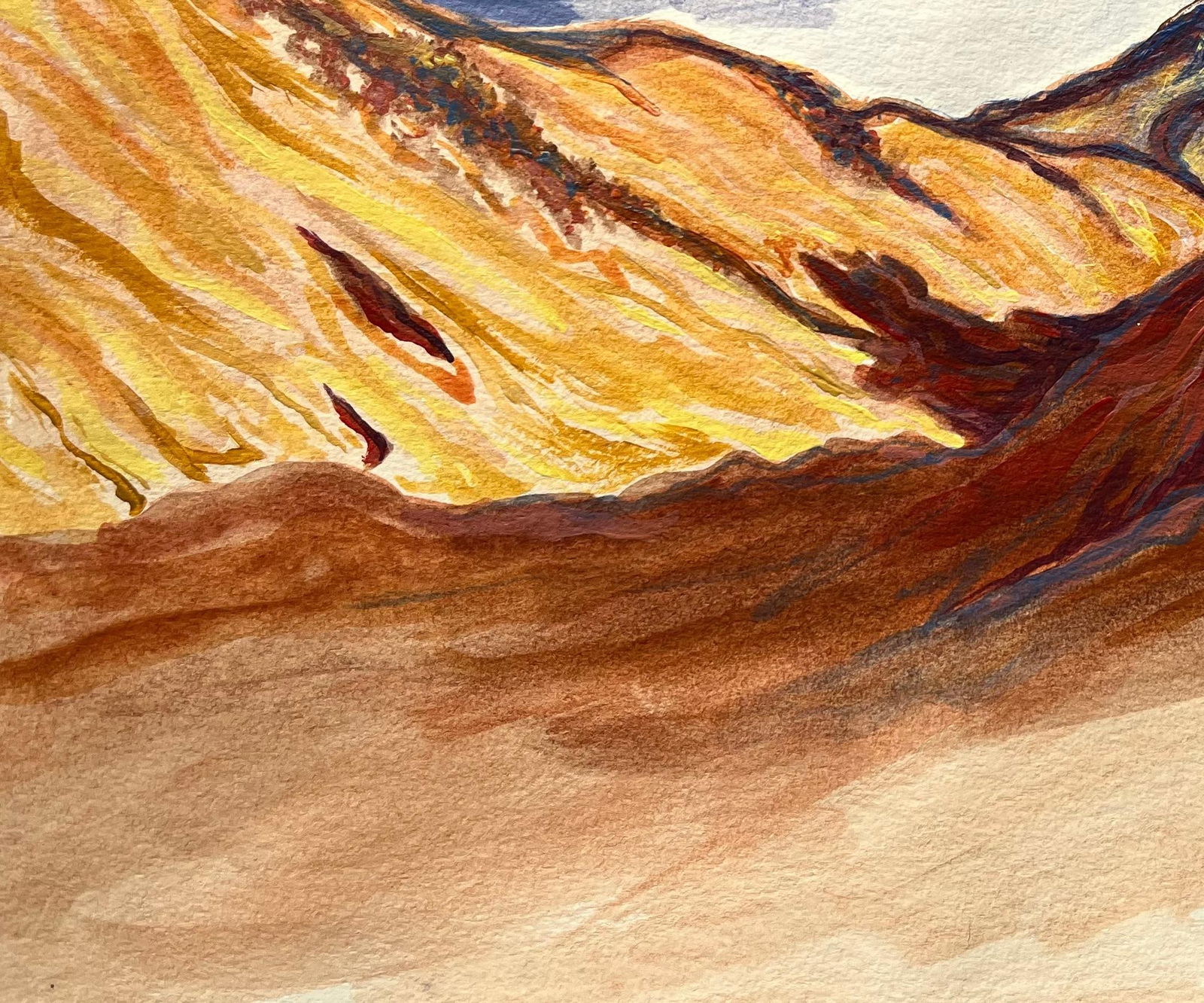 Minty Ramsey; Expressive Watercolor Painting of Atlas Mountains Under Moody Sky, 2024 - 19