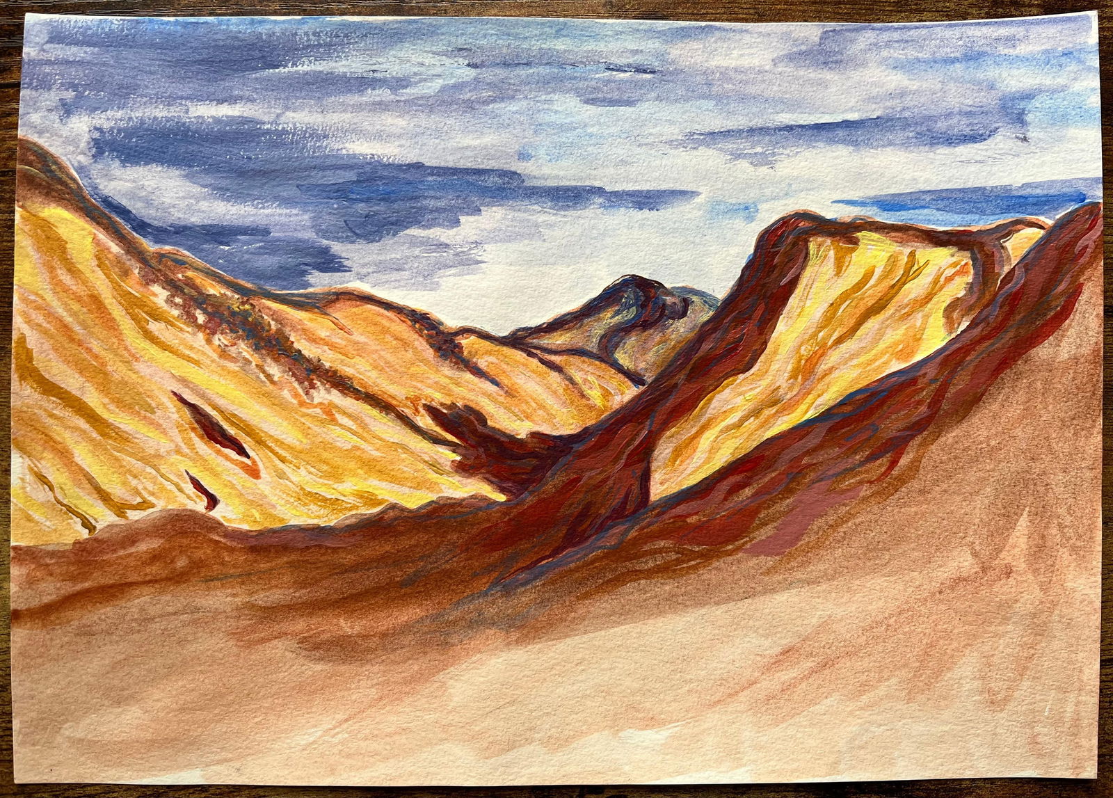 Minty Ramsey; Expressive Watercolor Painting of Atlas Mountains Under Moody Sky, 2024 - 8