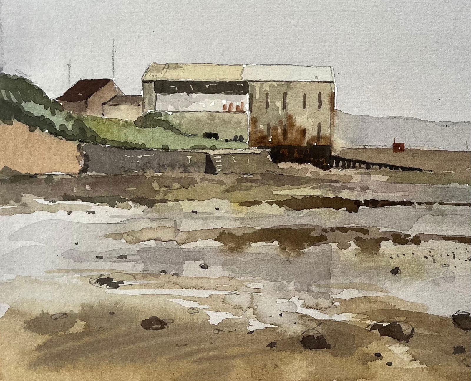 Anthony Herbert; Low Tide Coastal Scene Appledore Harbour Devon Watercolour Landscape 1987, 1987 - 7