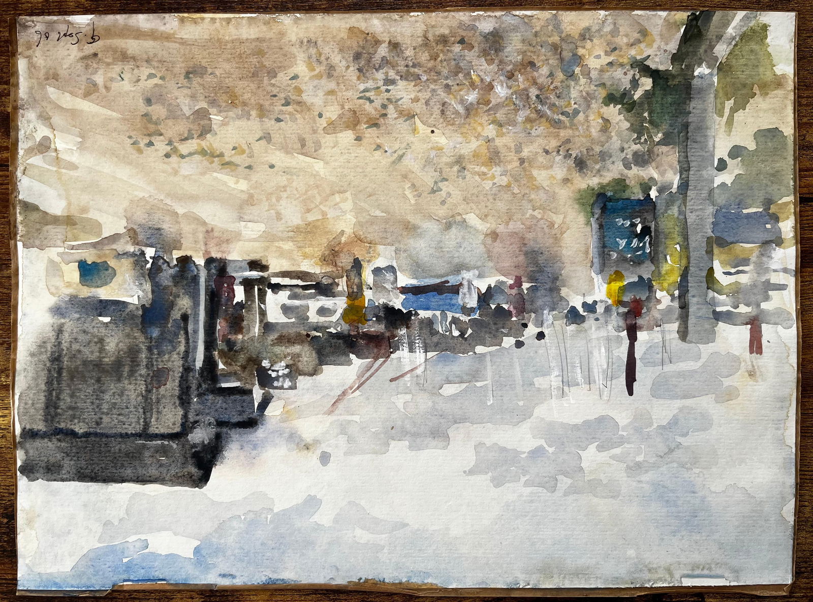 Anthony Herbert; Weathered Coastal Boathouse with Fishing Boats and Dunes Watercolour Painting - 11