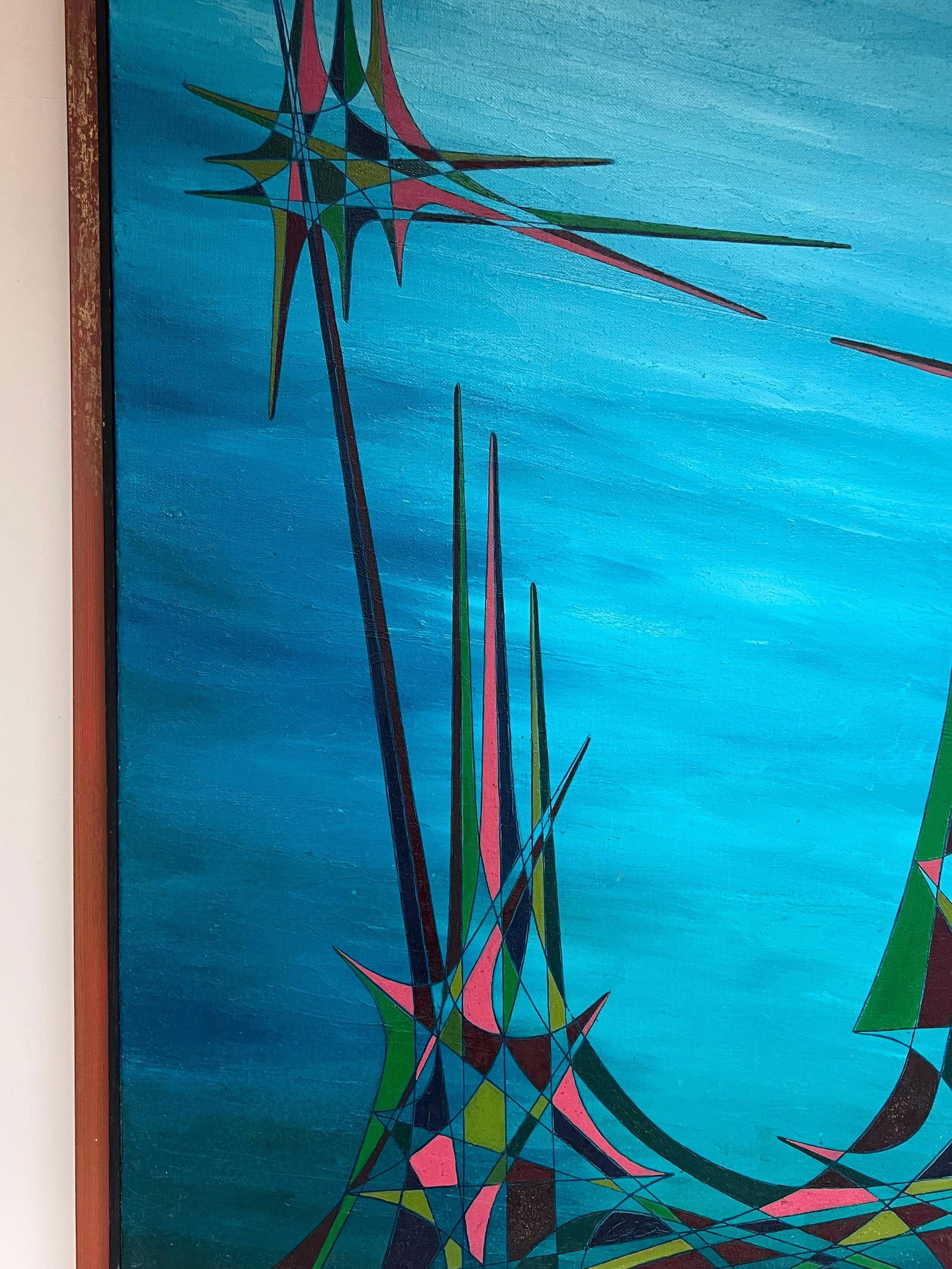 Serge Guerin (1916); 20th Century French Geometric Abstract Surrealist Composition Large Oil - 9