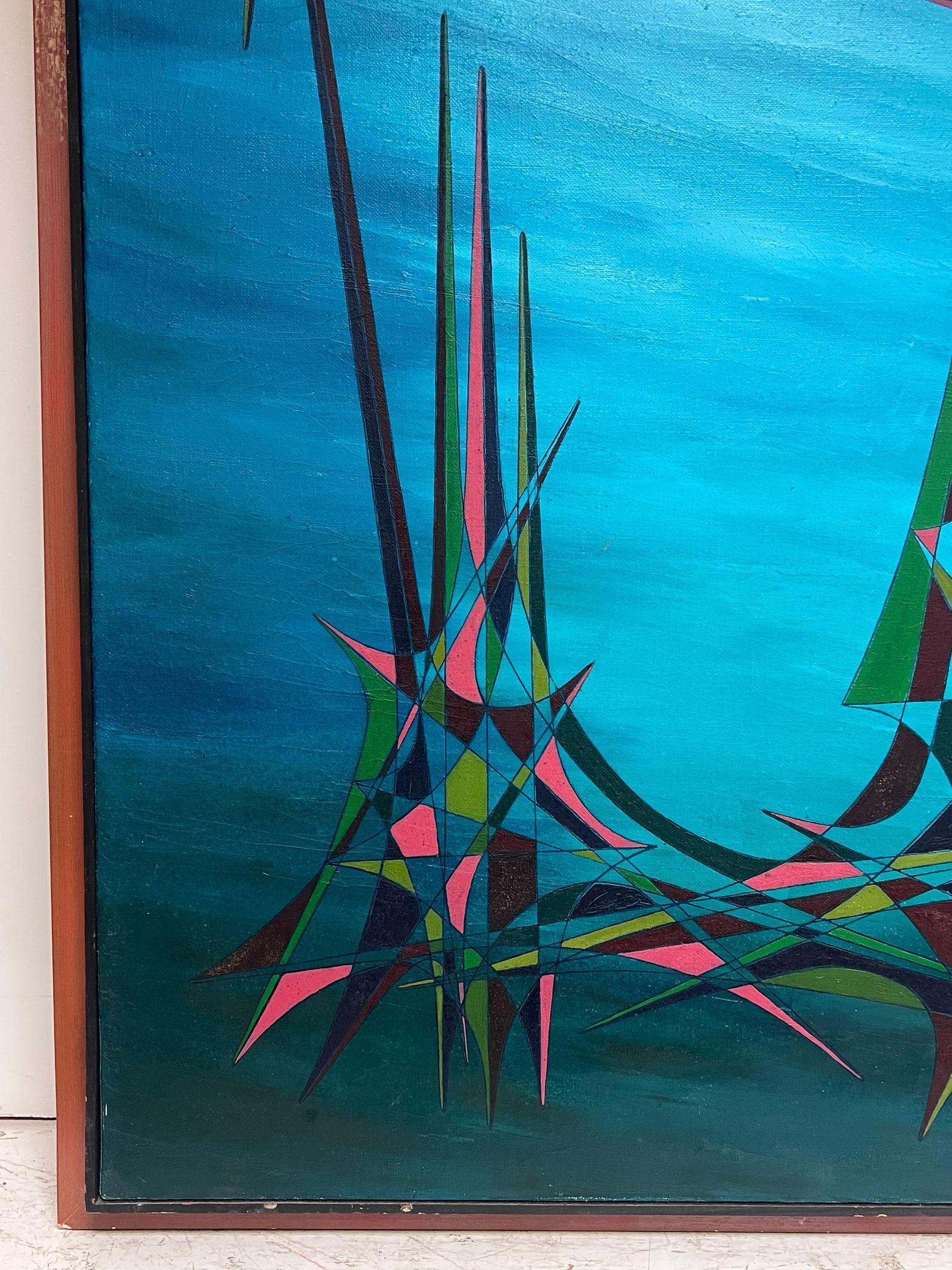 Serge Guerin (1916); 20th Century French Geometric Abstract Surrealist Composition Large Oil - 10