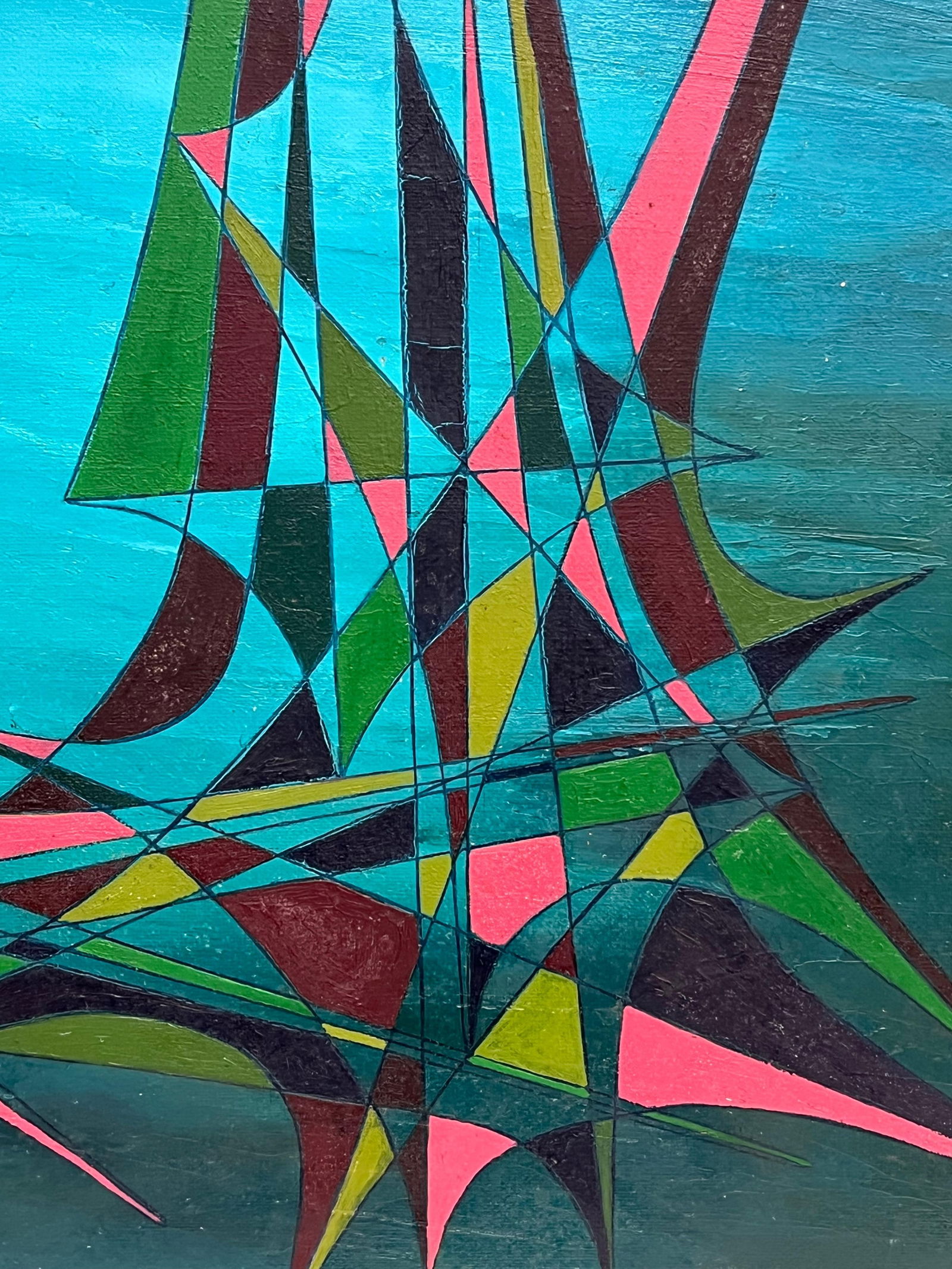 Serge Guerin (1916); 20th Century French Geometric Abstract Surrealist Composition Large Oil - 13