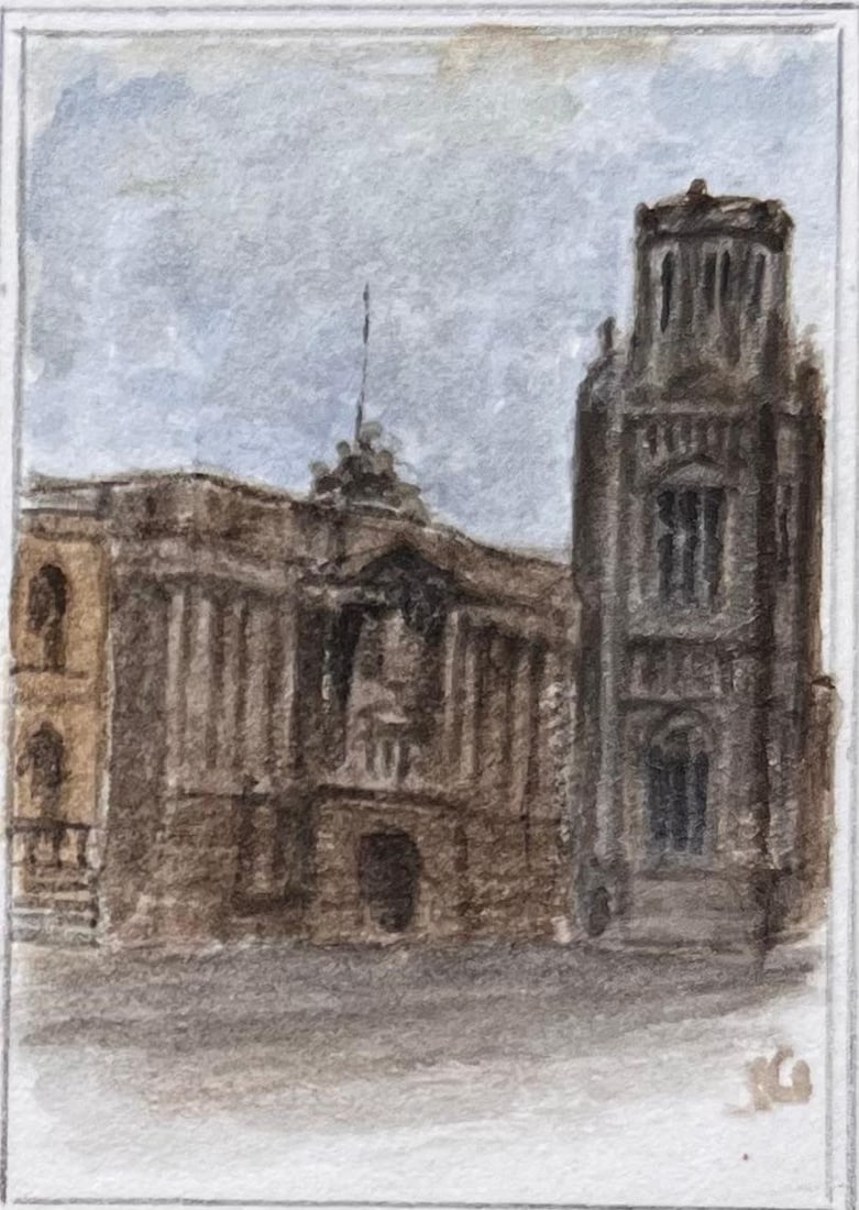 Jack Grunwell; Set of Four Miniature Watercolors of Bristol Civic and Historic Landmarks - 3