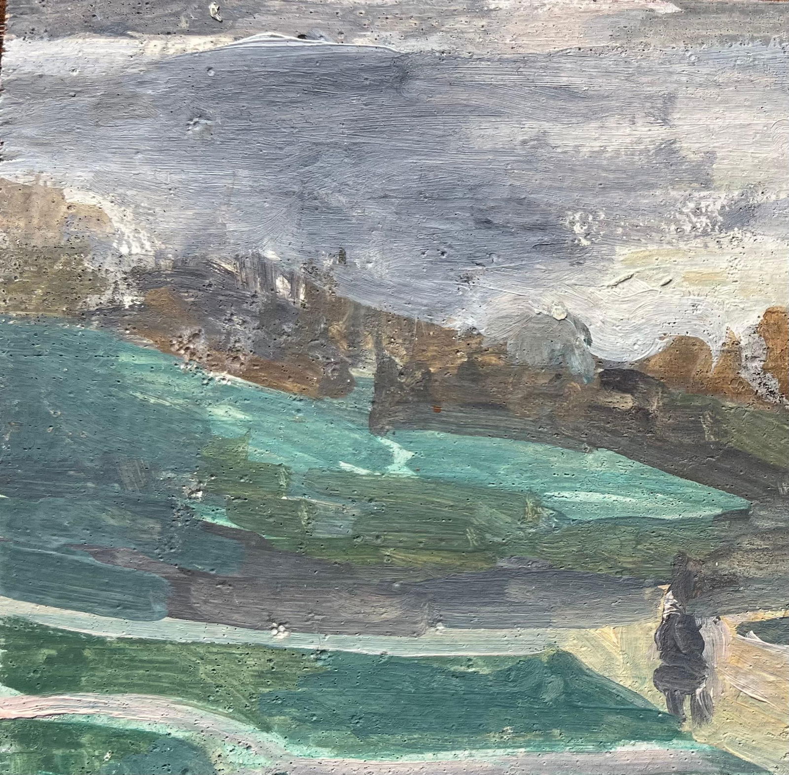 Bernadette Kelly; French Impressionist Oil Painting of a Lone Figure in a Rolling Landscape - 17