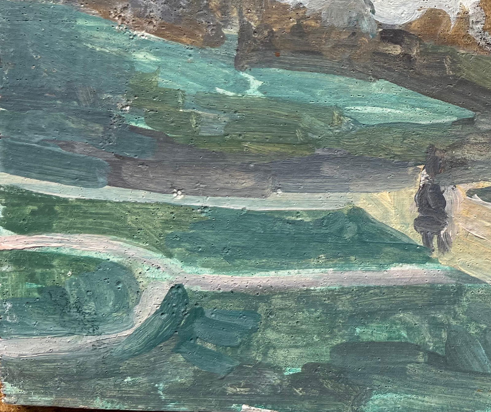 Bernadette Kelly; French Impressionist Oil Painting of a Lone Figure in a Rolling Landscape - 2