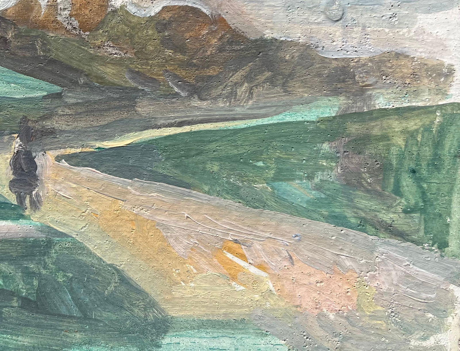 Bernadette Kelly; French Impressionist Oil Painting of a Lone Figure in a Rolling Landscape - 4