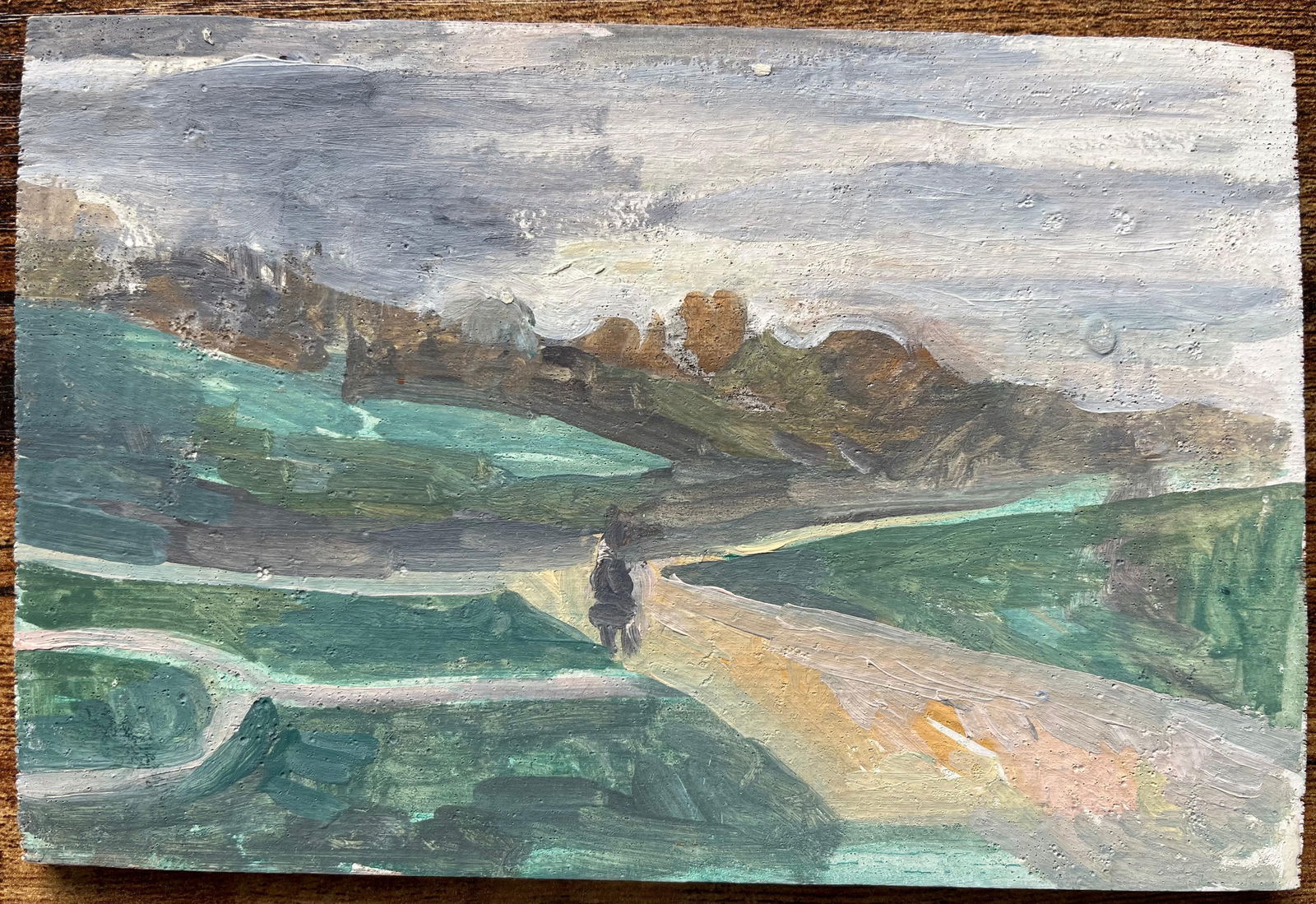Bernadette Kelly; French Impressionist Oil Painting of a Lone Figure in a Rolling Landscape - 8