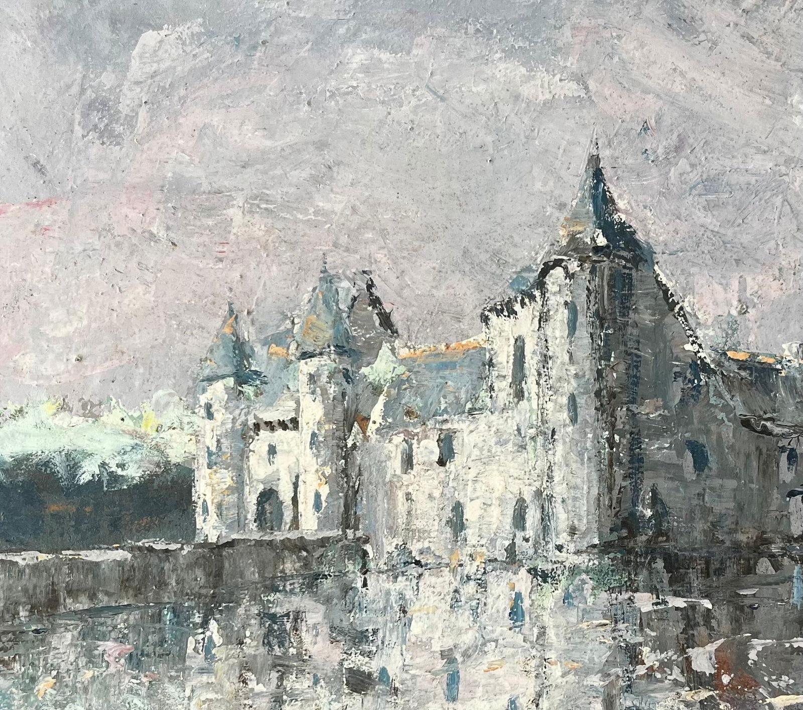 Fanch Lel; Impressionist Painting of Château de Trécesson in Brittany with Water - 6