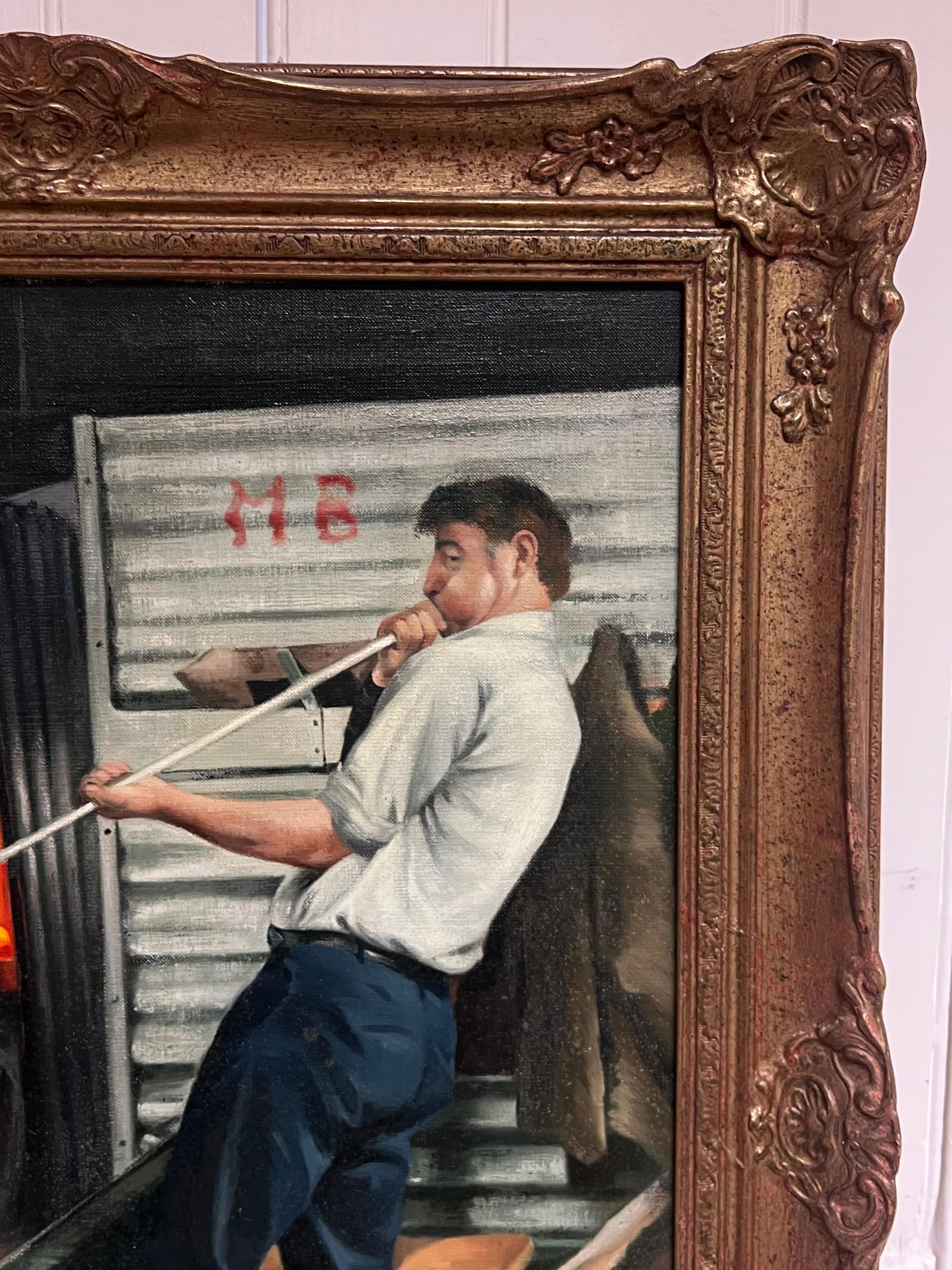 John Edwards; The Glass Blower Traditional English Rural Crafts Portrait Oil Painting - 7